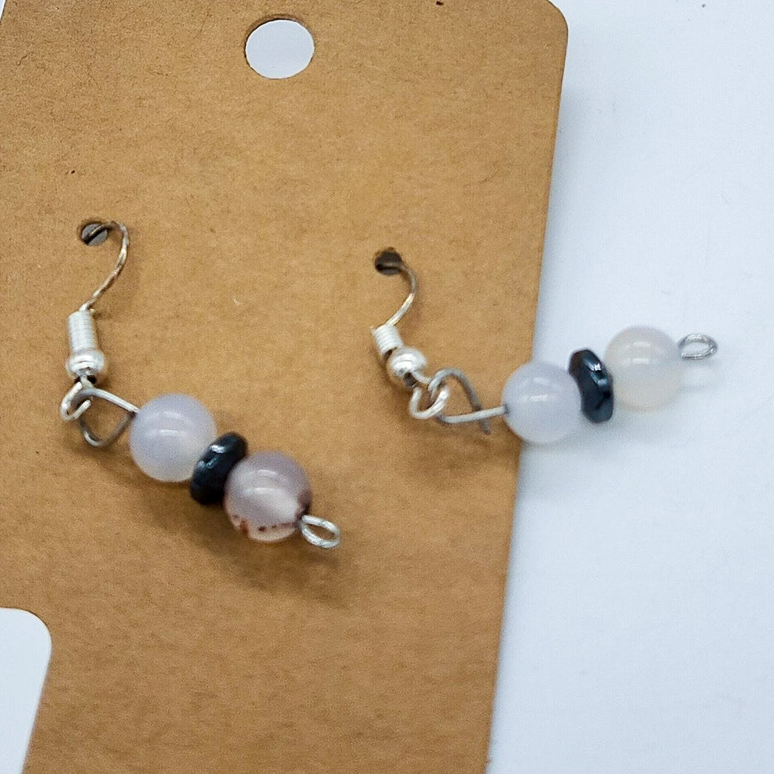 Gemstone & Saucer Bead Earrings