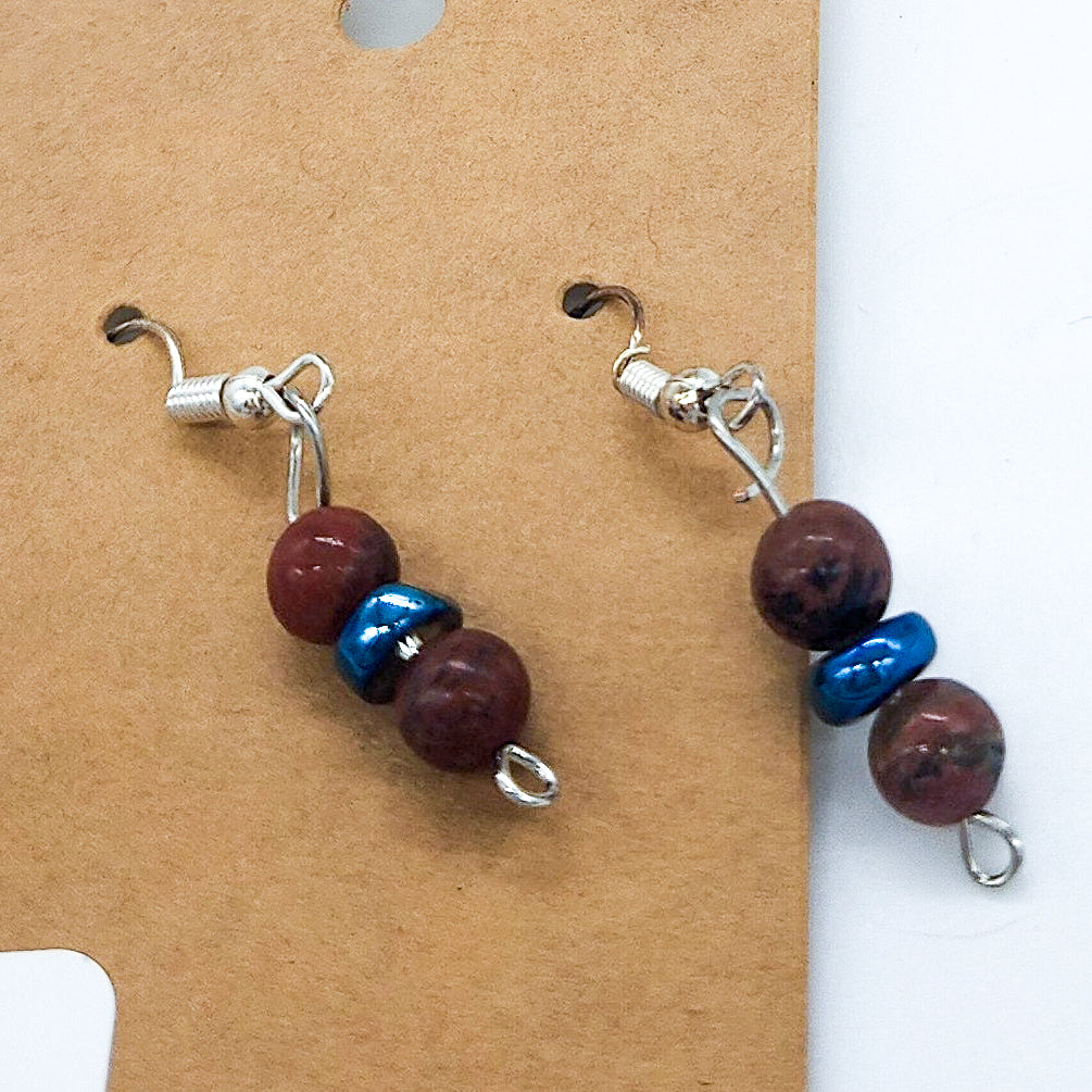 Gemstone & Saucer Bead Earrings