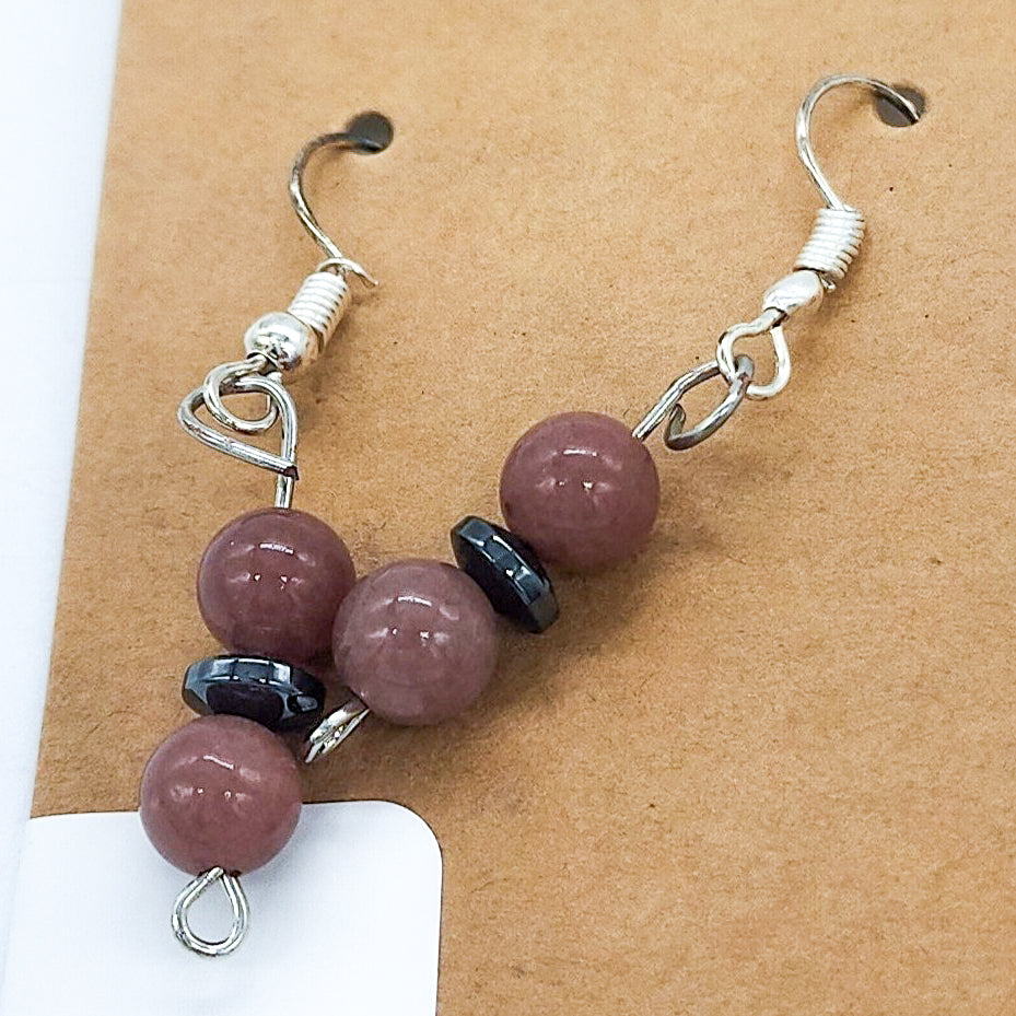 Gemstone & Saucer Bead Earrings