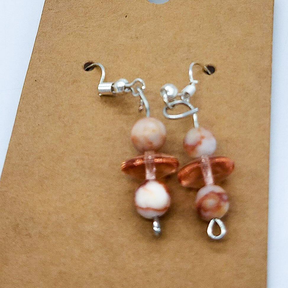 Gemstone & Saucer Bead Earrings