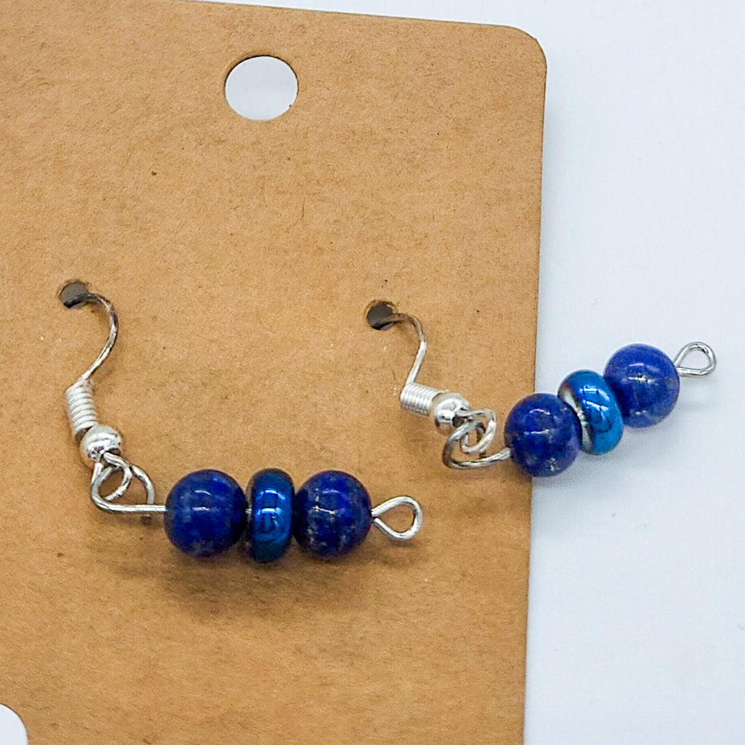 Gemstone & Saucer Bead Earrings