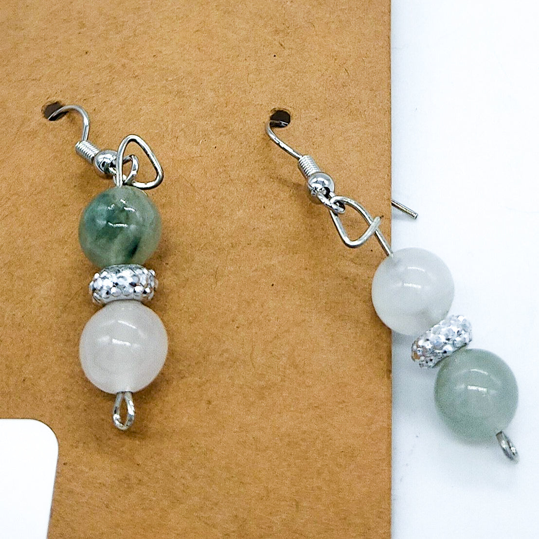 Gemstone & Saucer Bead Earrings