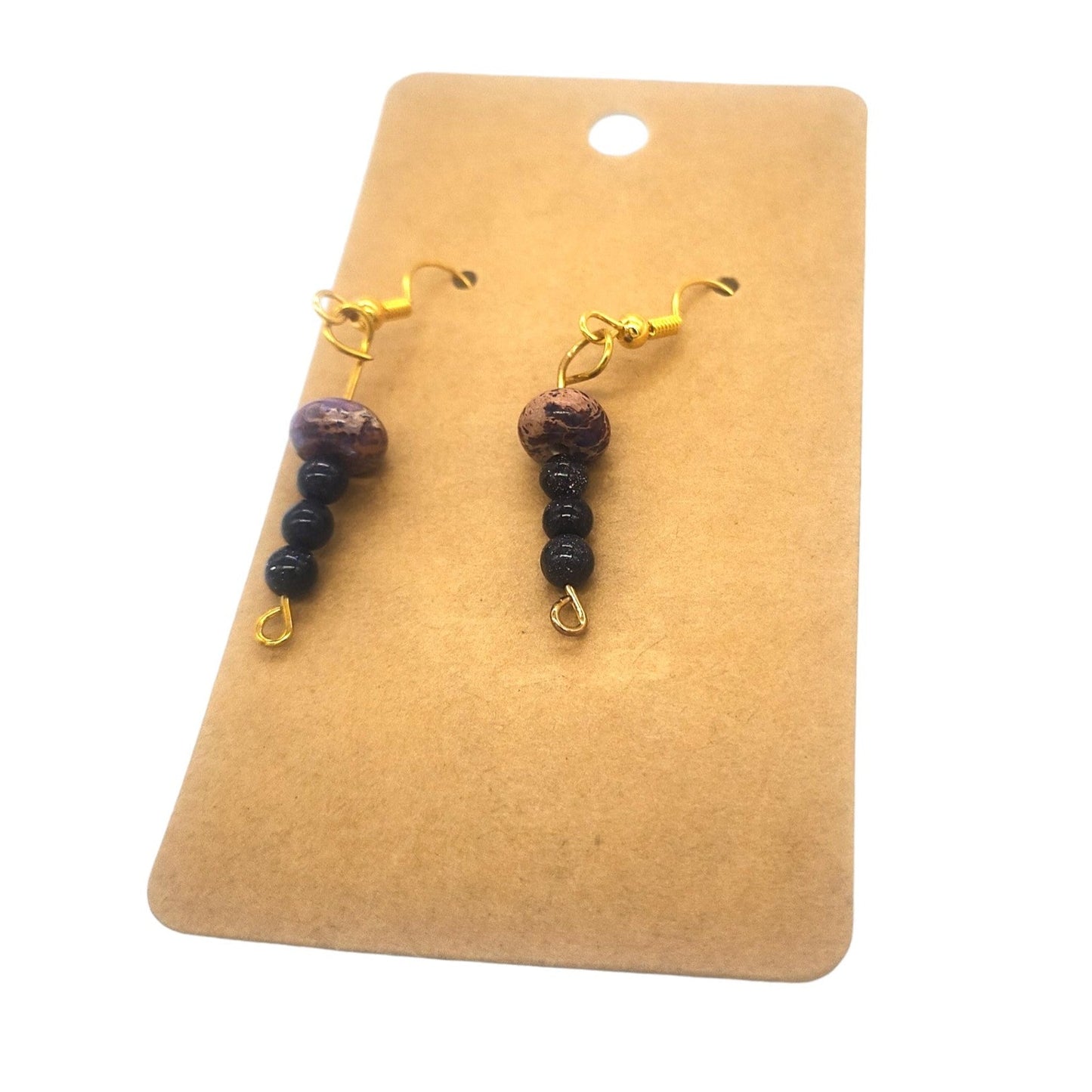 Leopard Skin Jasper Mushroom Earrings