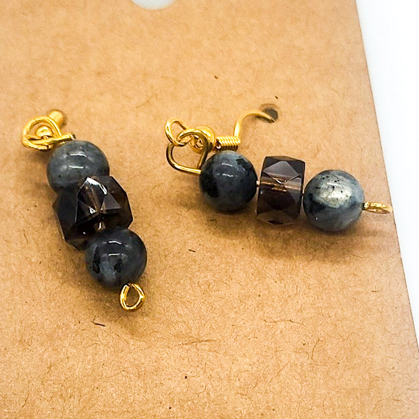 Gemstone and Glass Earrings