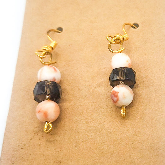 Gemstone and Glass Earrings