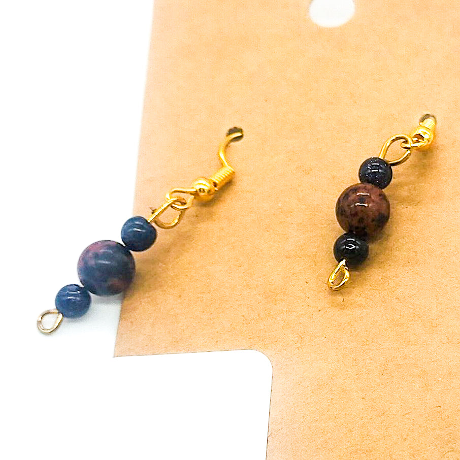 Gemstone and Glass Earrings