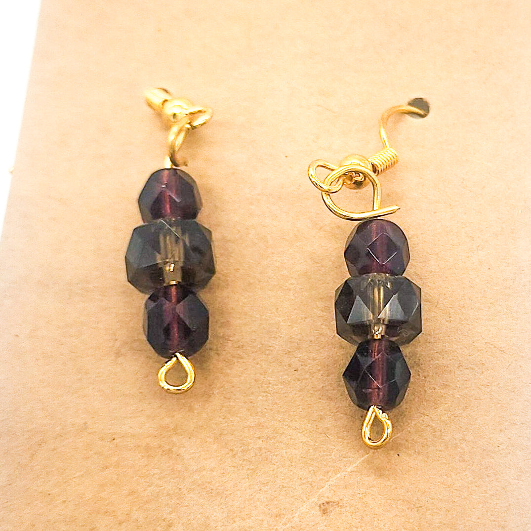 Gemstone and Glass Earrings