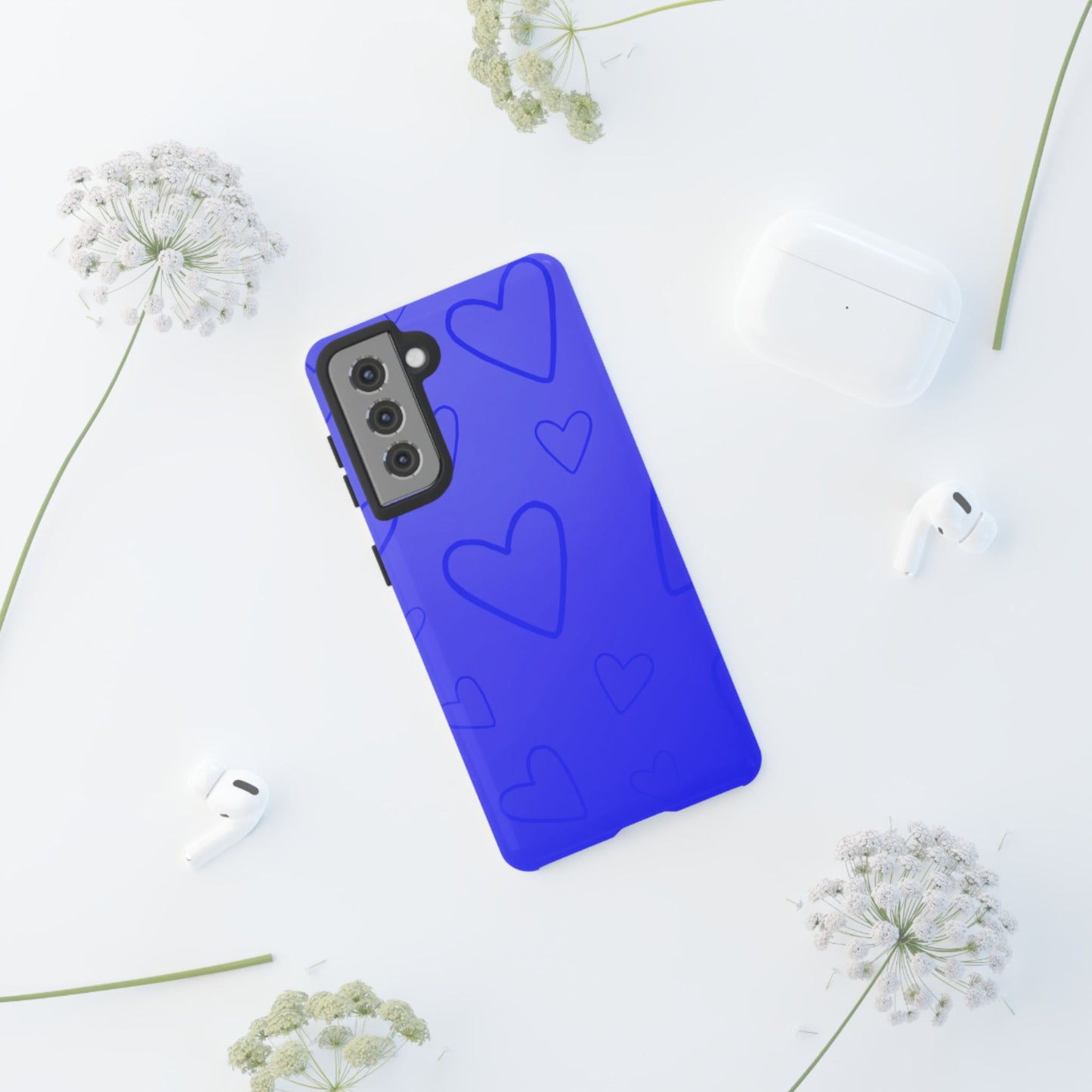 Hearts Blue Tough Cases