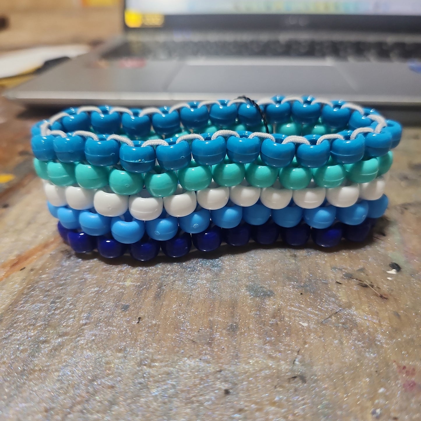 Gay Men's Flag Beaded Cuff