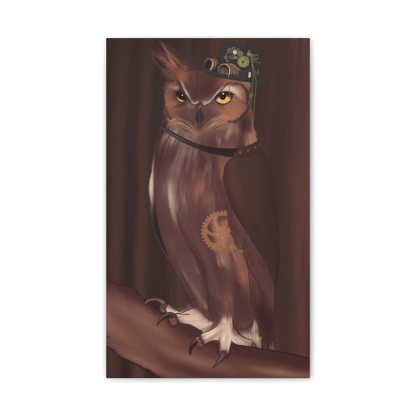 Steam Punk Owl Canvas Stretched