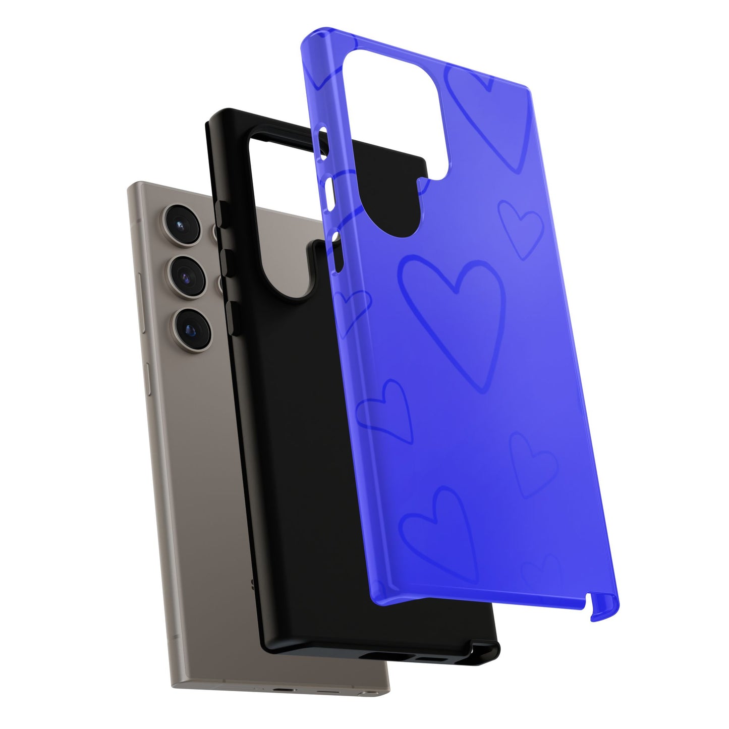 Hearts Blue Tough Cases