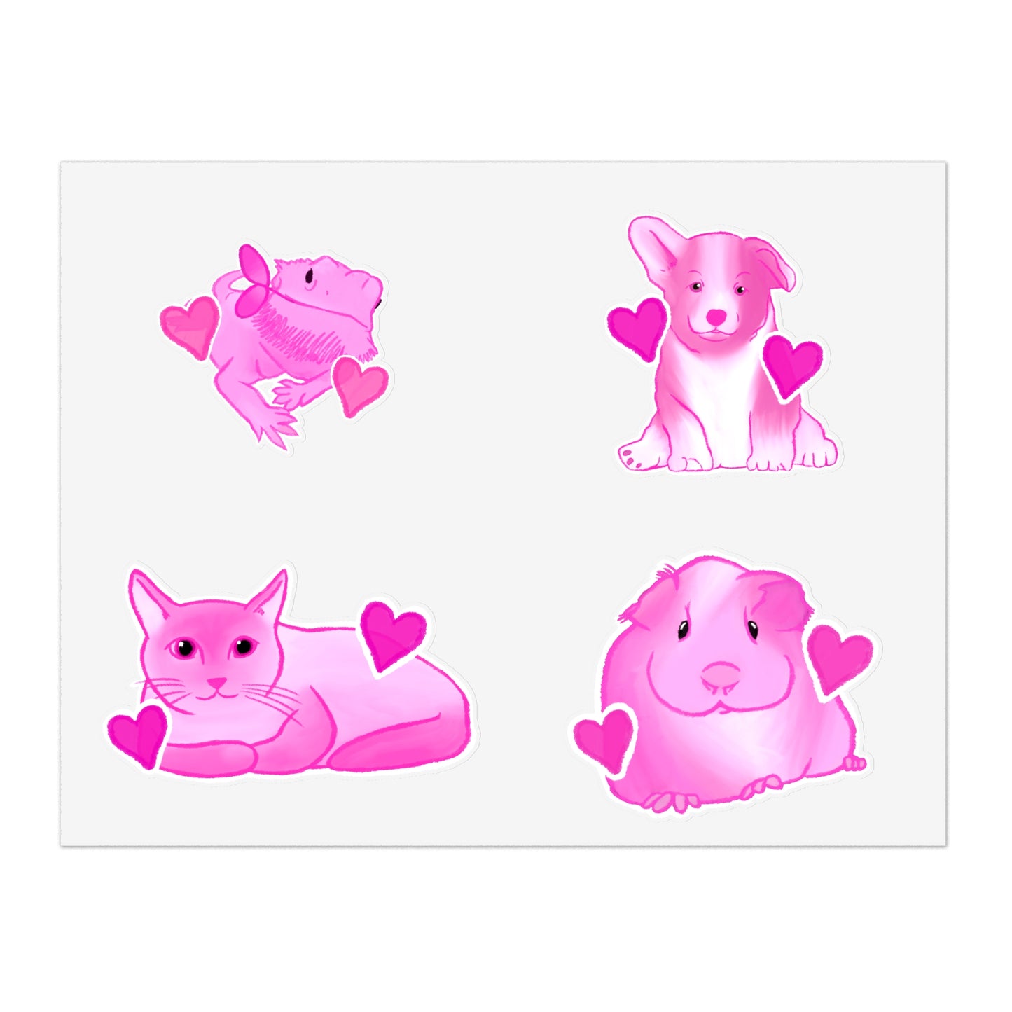 Pink Pet Sticker Sheets