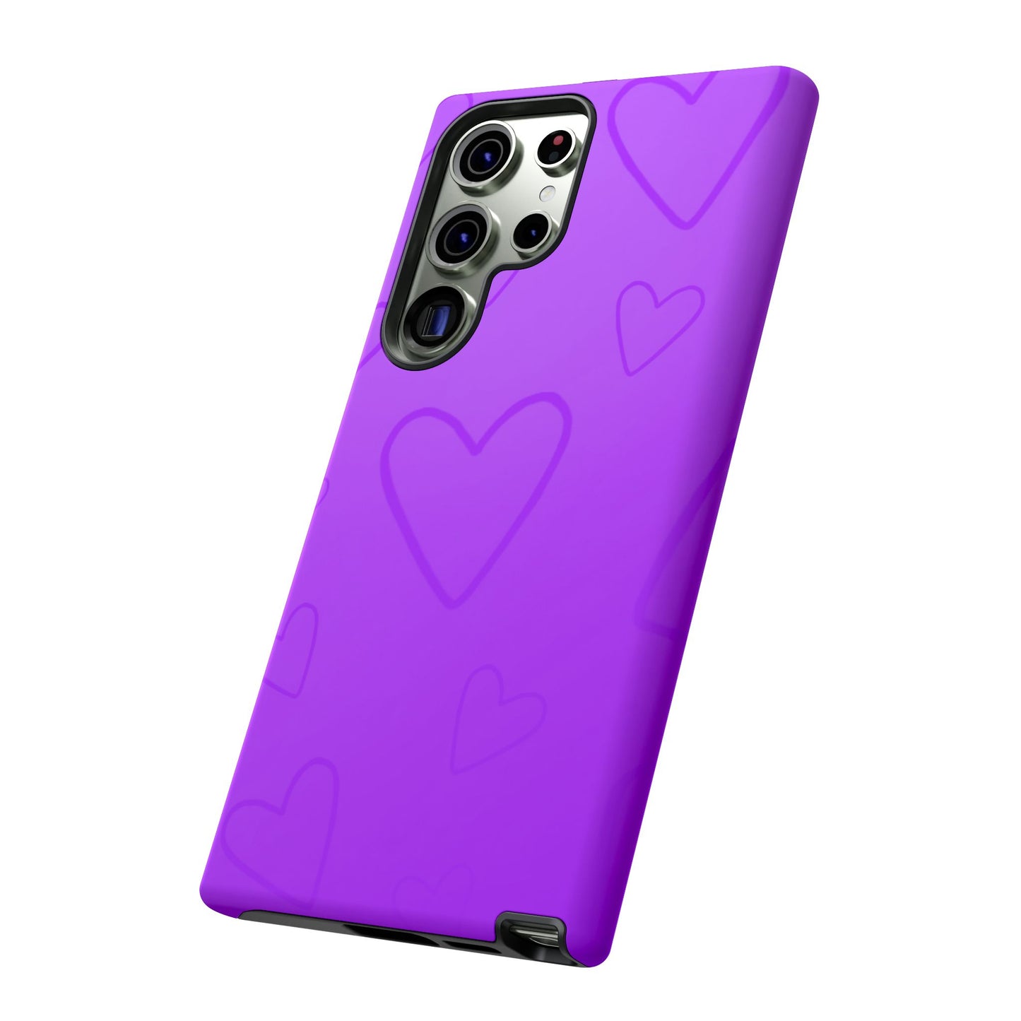 Hearts Purple Tough Cases