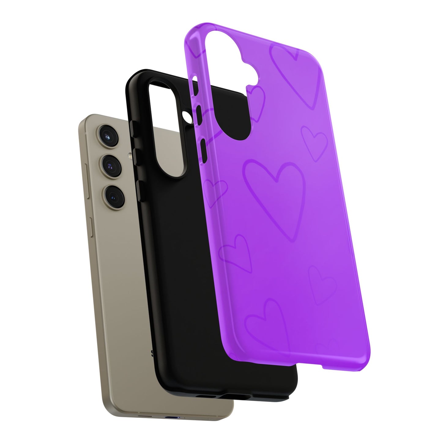 Hearts Purple Tough Cases