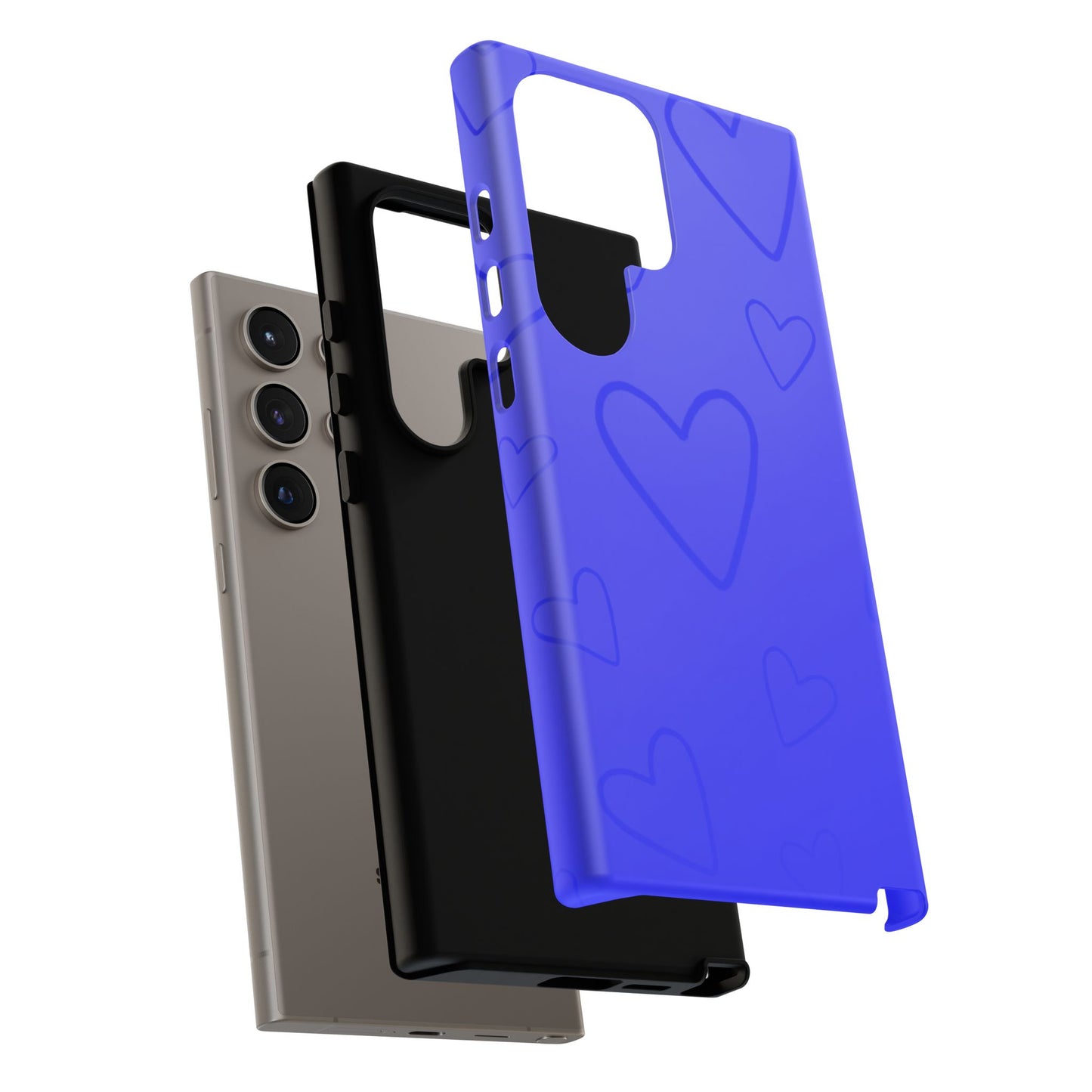 Hearts Blue Tough Cases