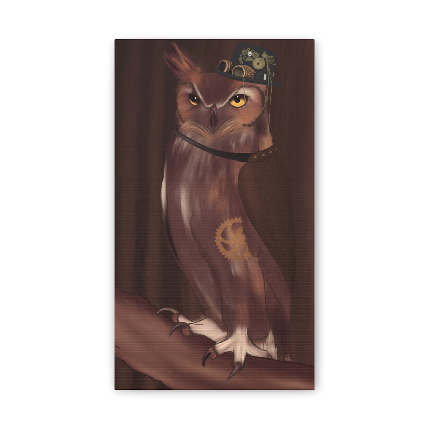 Steam Punk Owl Canvas Stretched