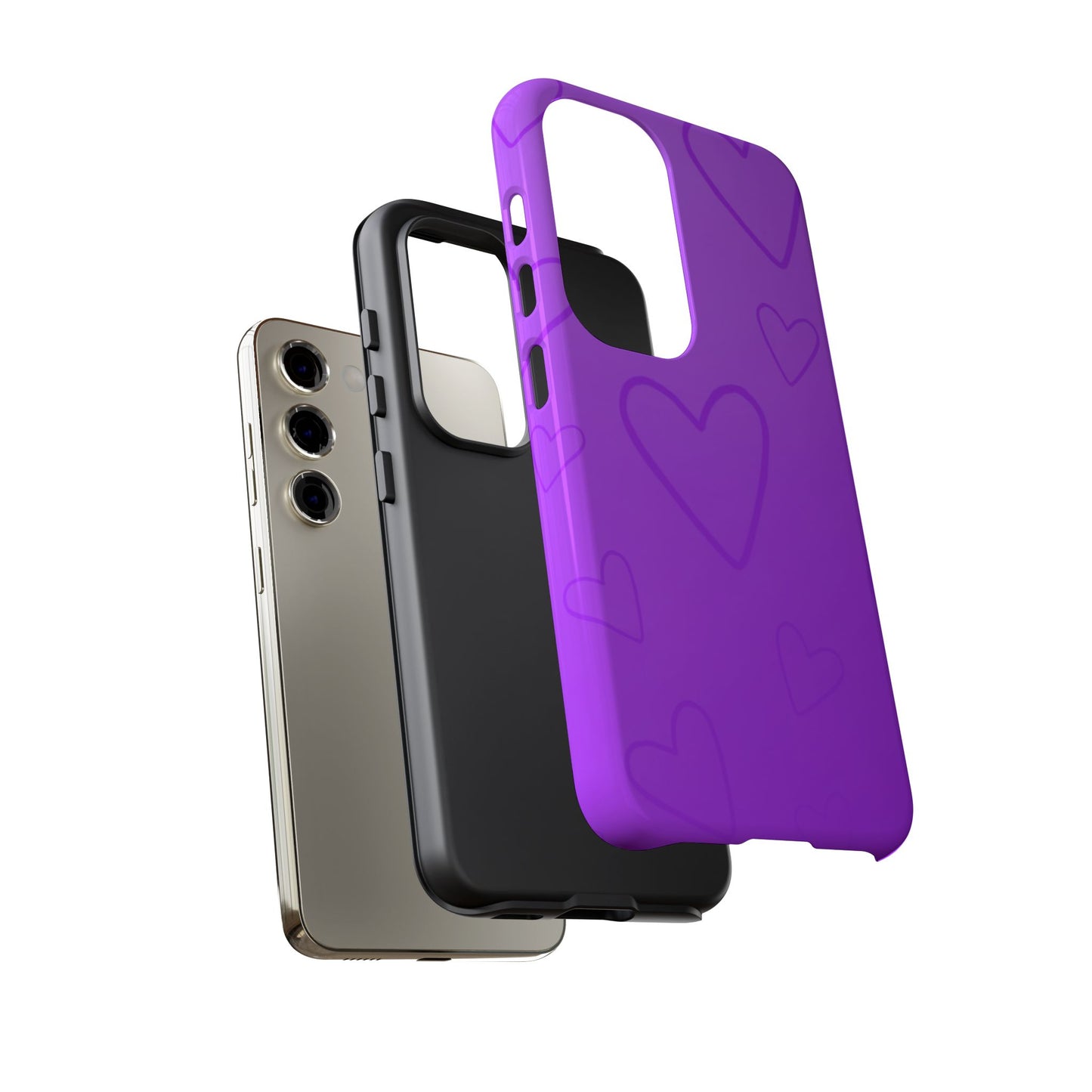 Hearts Purple Tough Cases