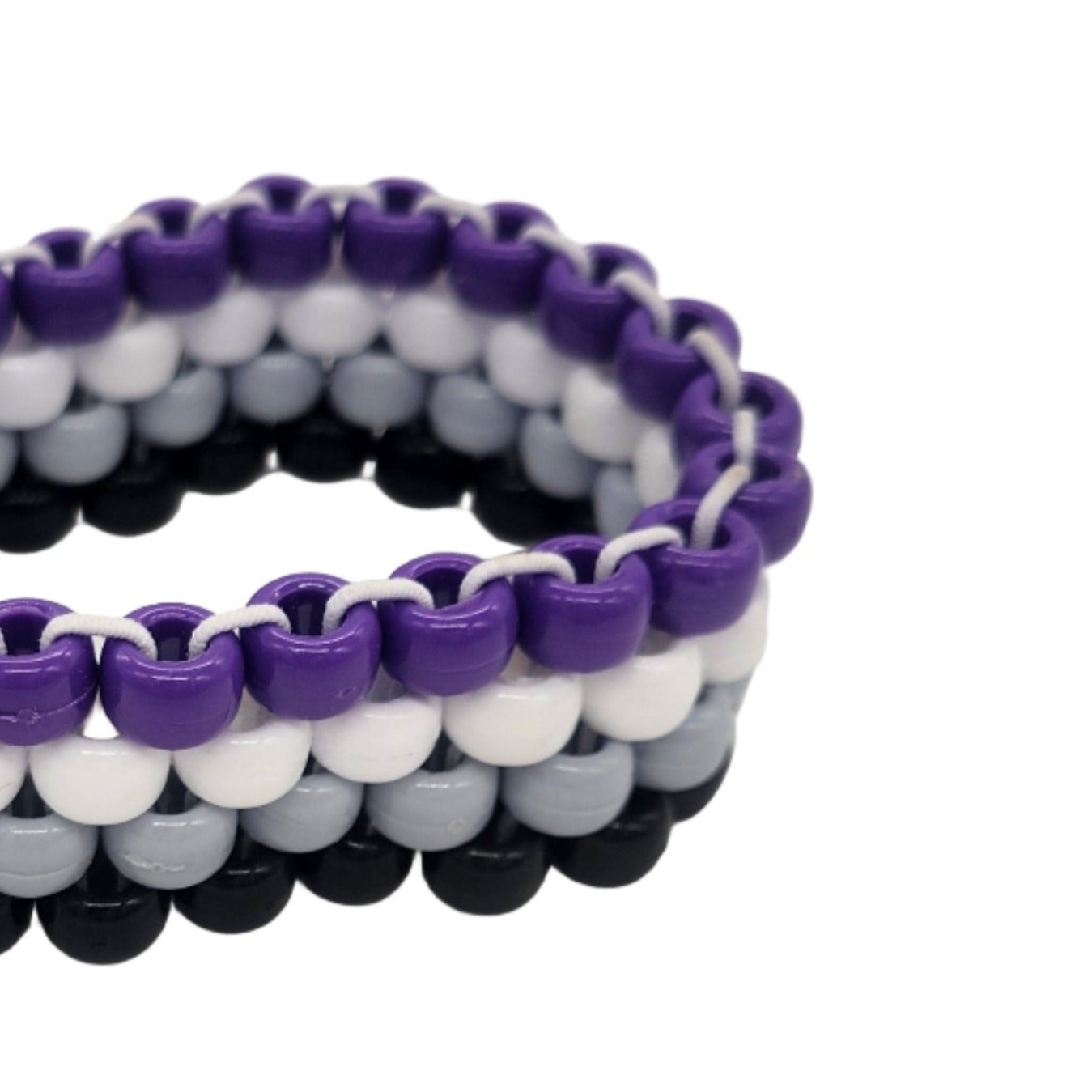 Asexual Flag Beaded Cuff