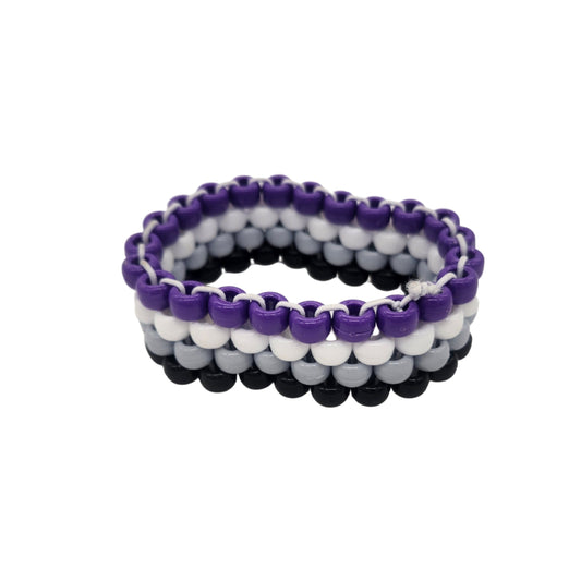 Asexual Flag Beaded Cuff