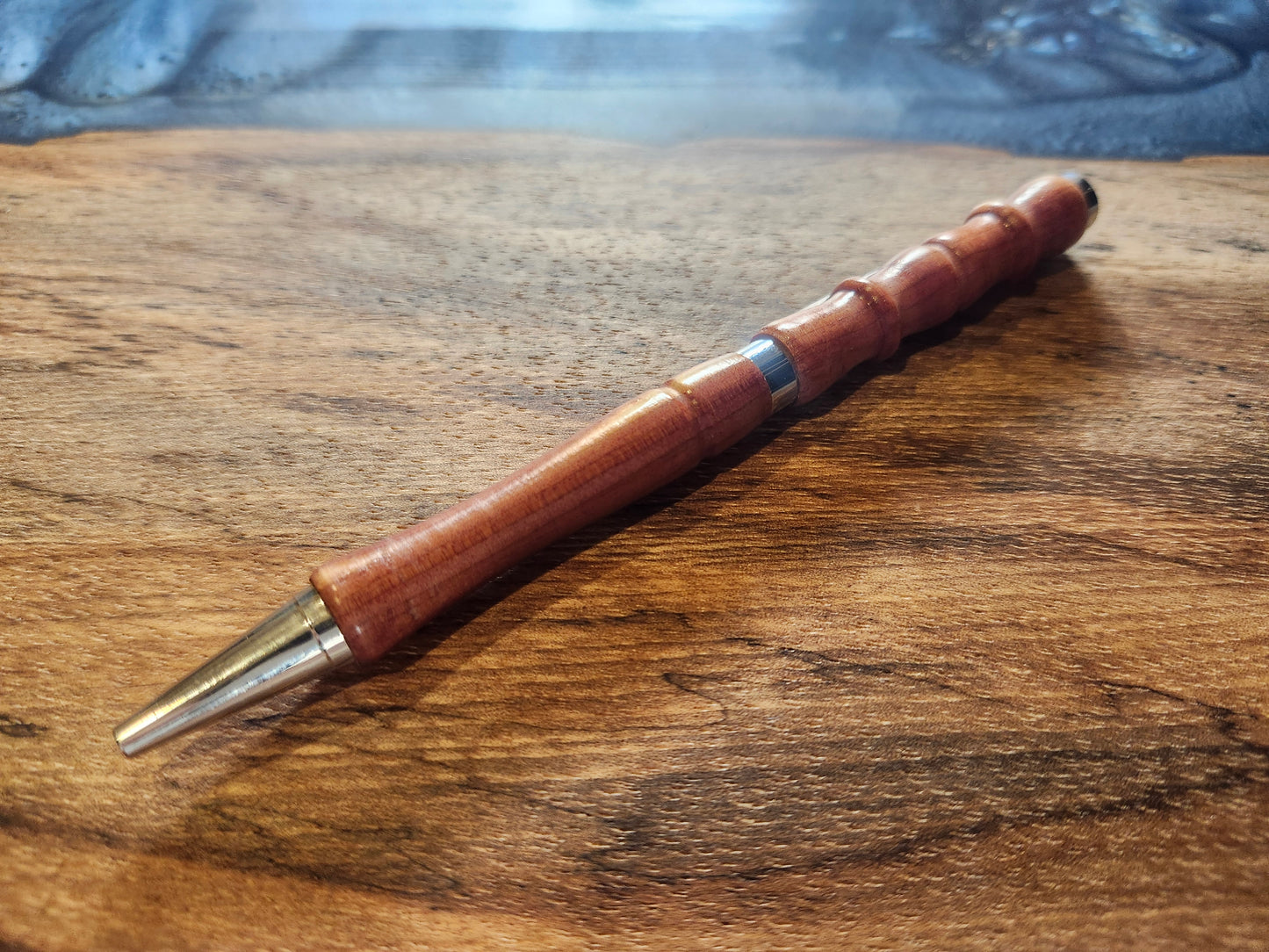 Fancy Shape Red Cedar Pen: Hand-Turned Slimline Design