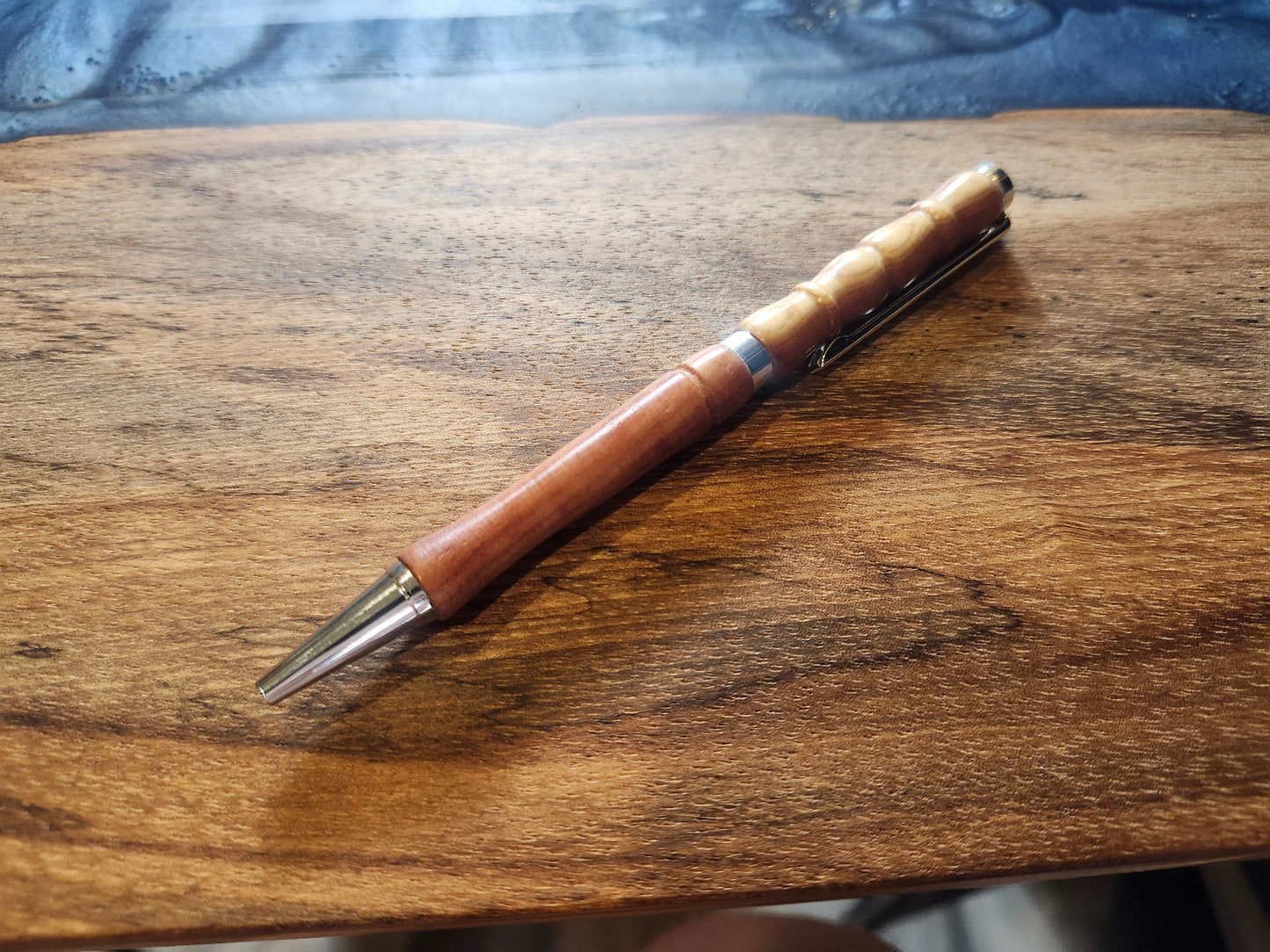 Fancy Shape Red Cedar Pen: Hand-Turned Slimline Design