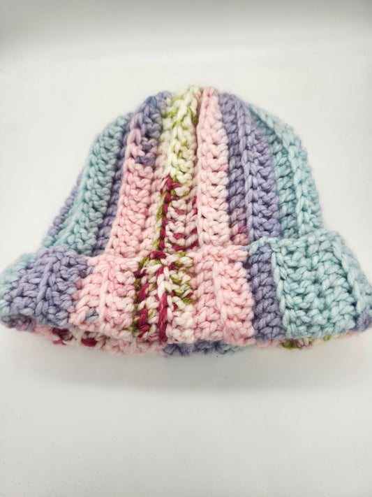 Chunky Pastel Crochet Beanie