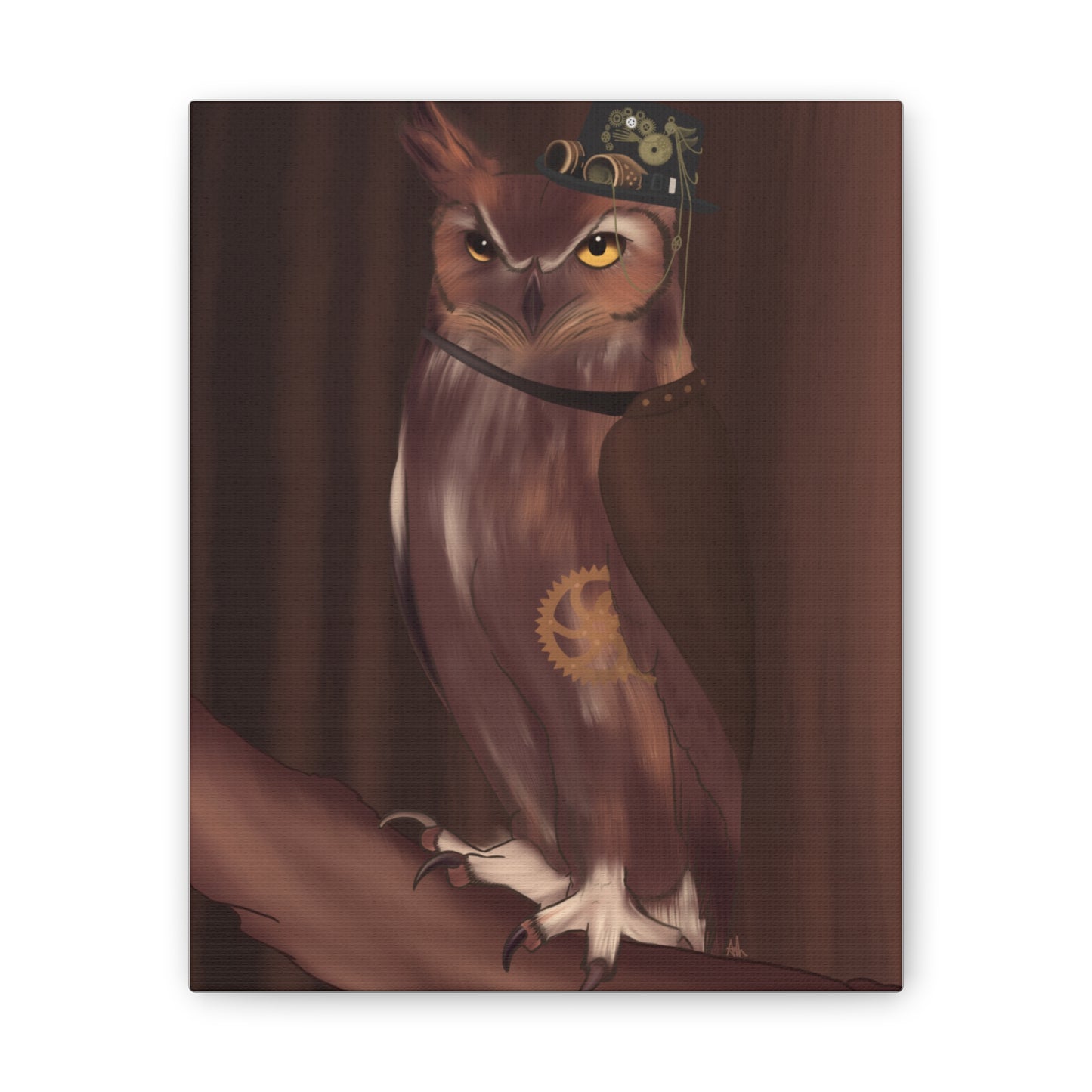 Steam Punk Owl Canvas Stretched