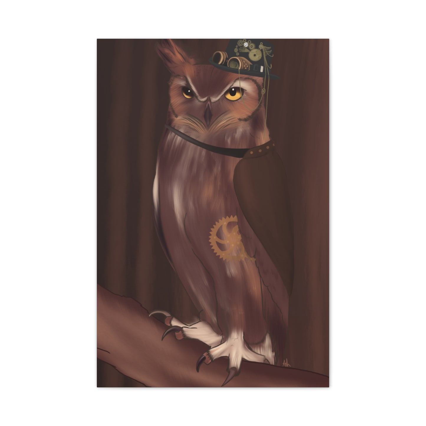 Steam Punk Owl Canvas Stretched