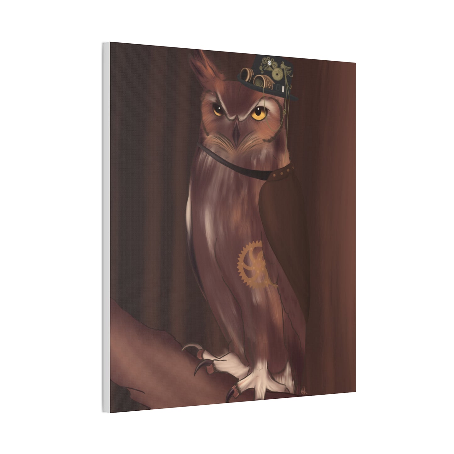 Steam Punk Owl Canvas Stretched