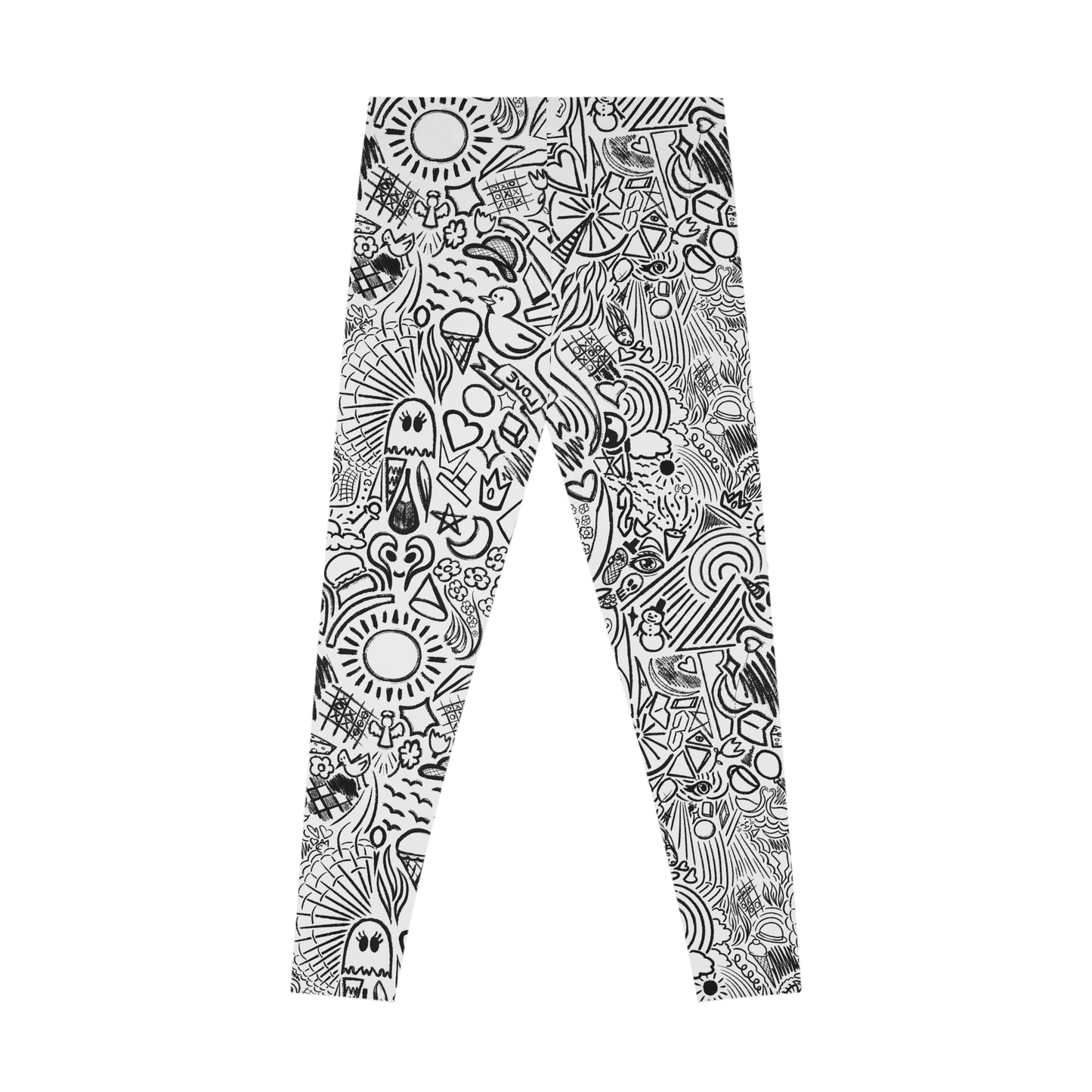 Sketched Leggings (Black on White)