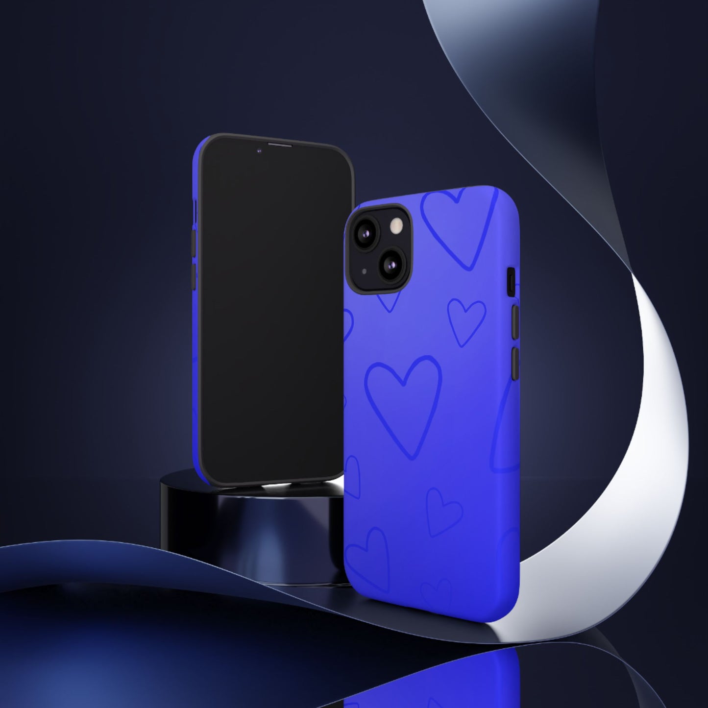 Hearts Blue Tough Cases