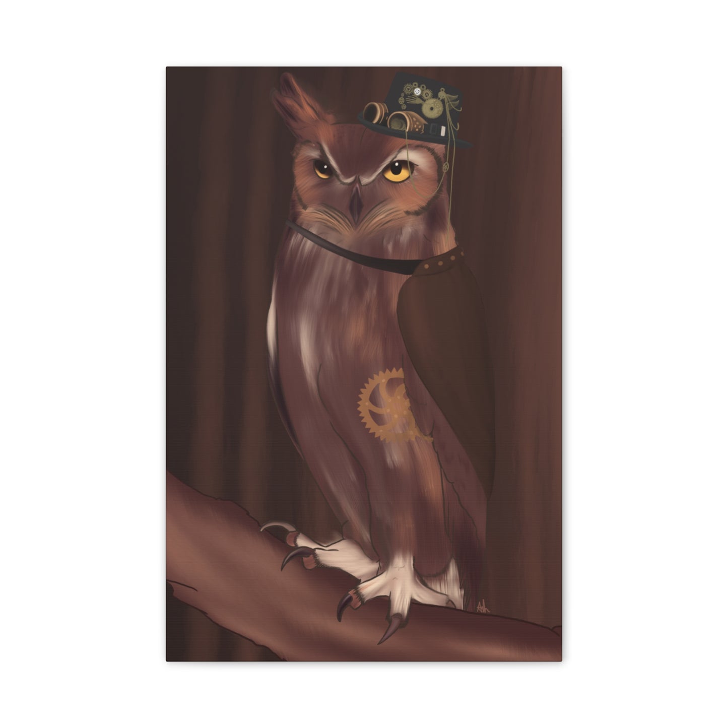 Steam Punk Owl Canvas Stretched