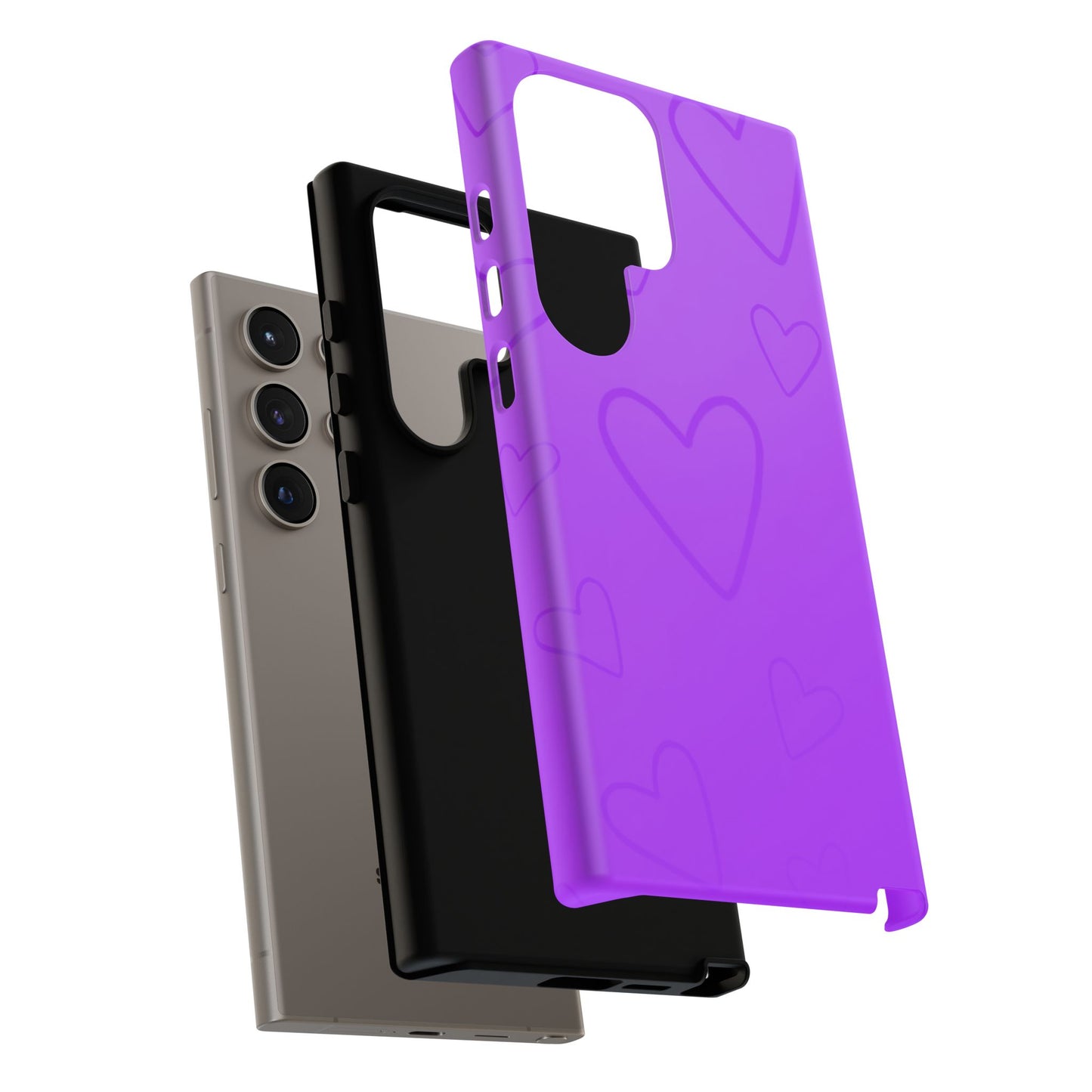 Hearts Purple Tough Cases