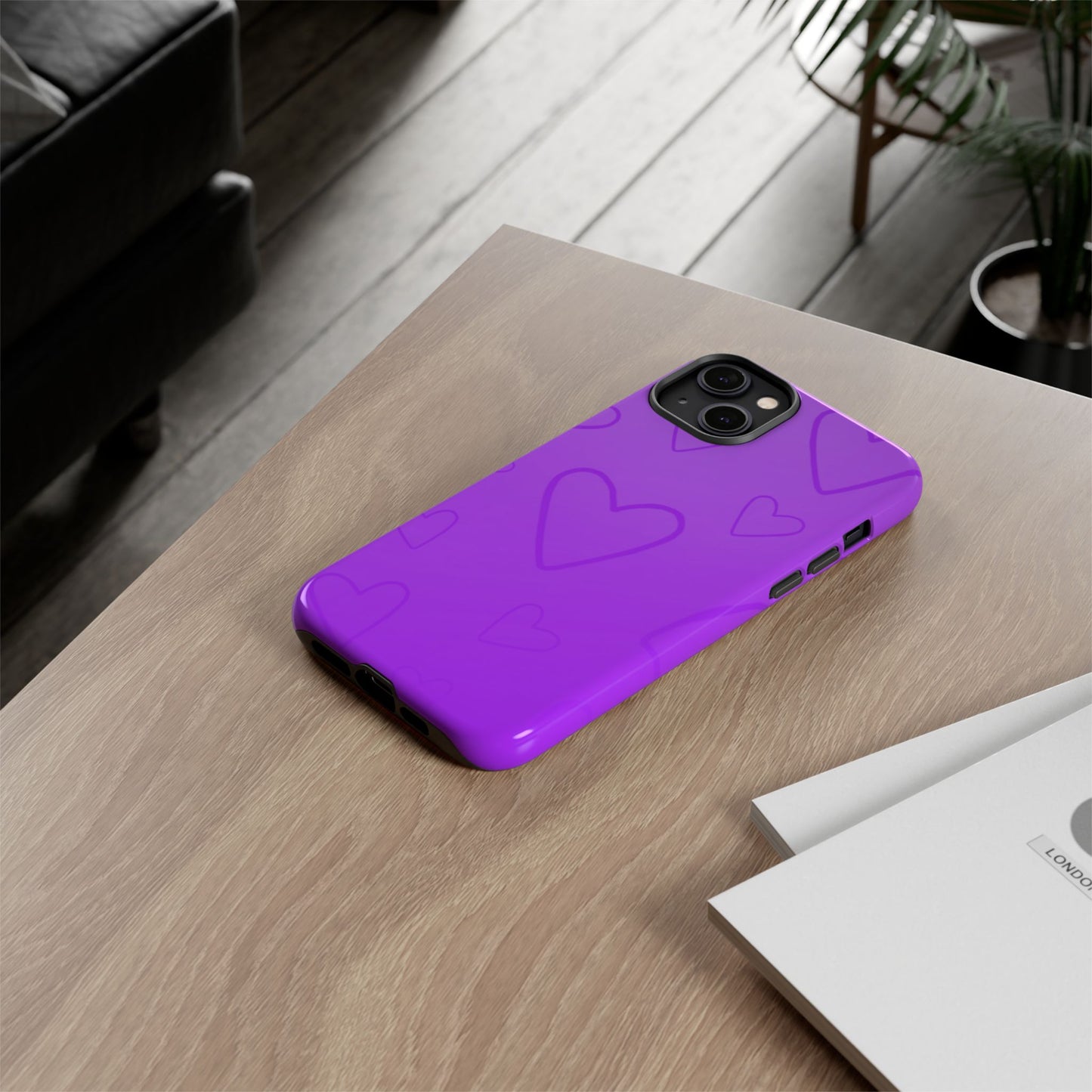 Hearts Purple Tough Cases