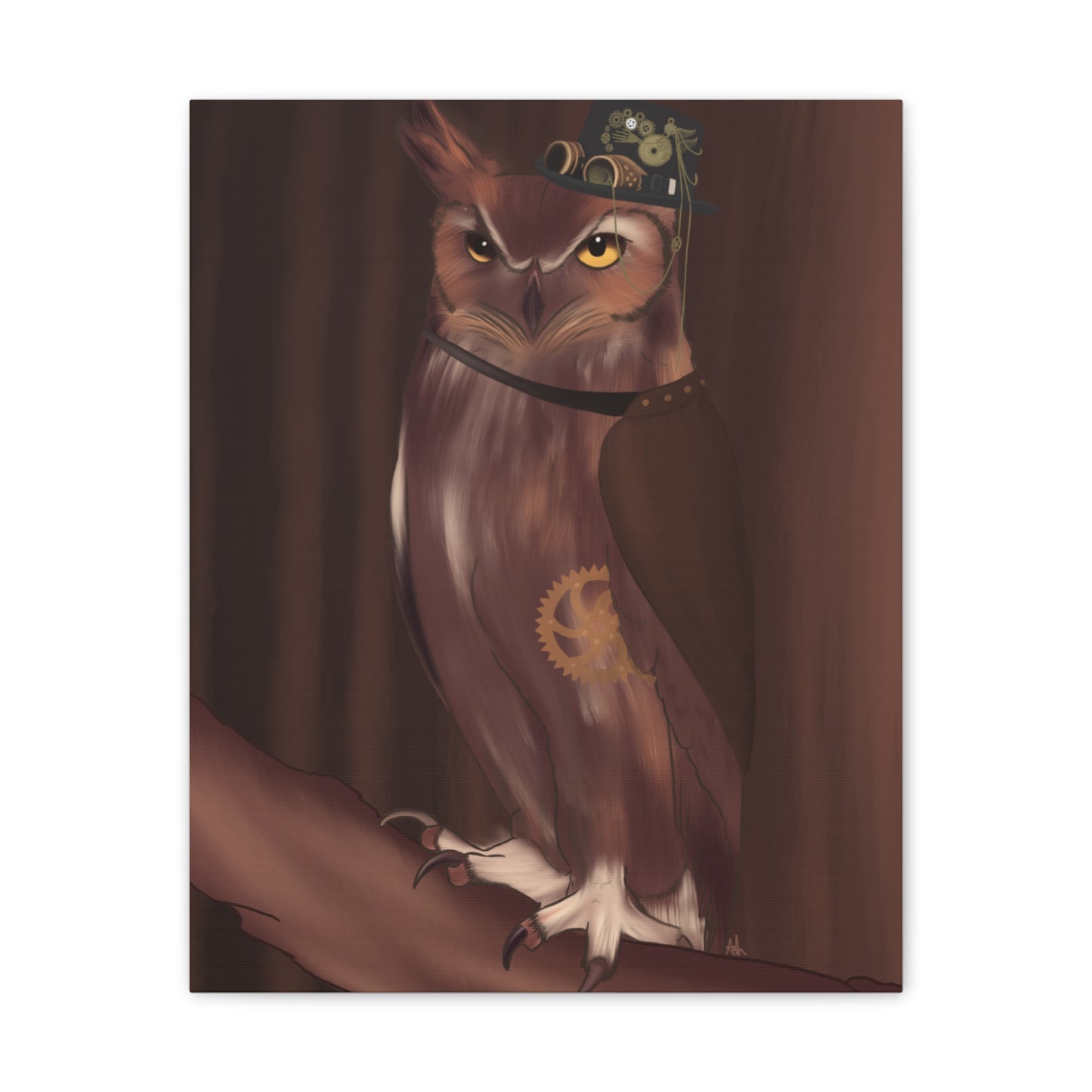 Steam Punk Owl Canvas Stretched