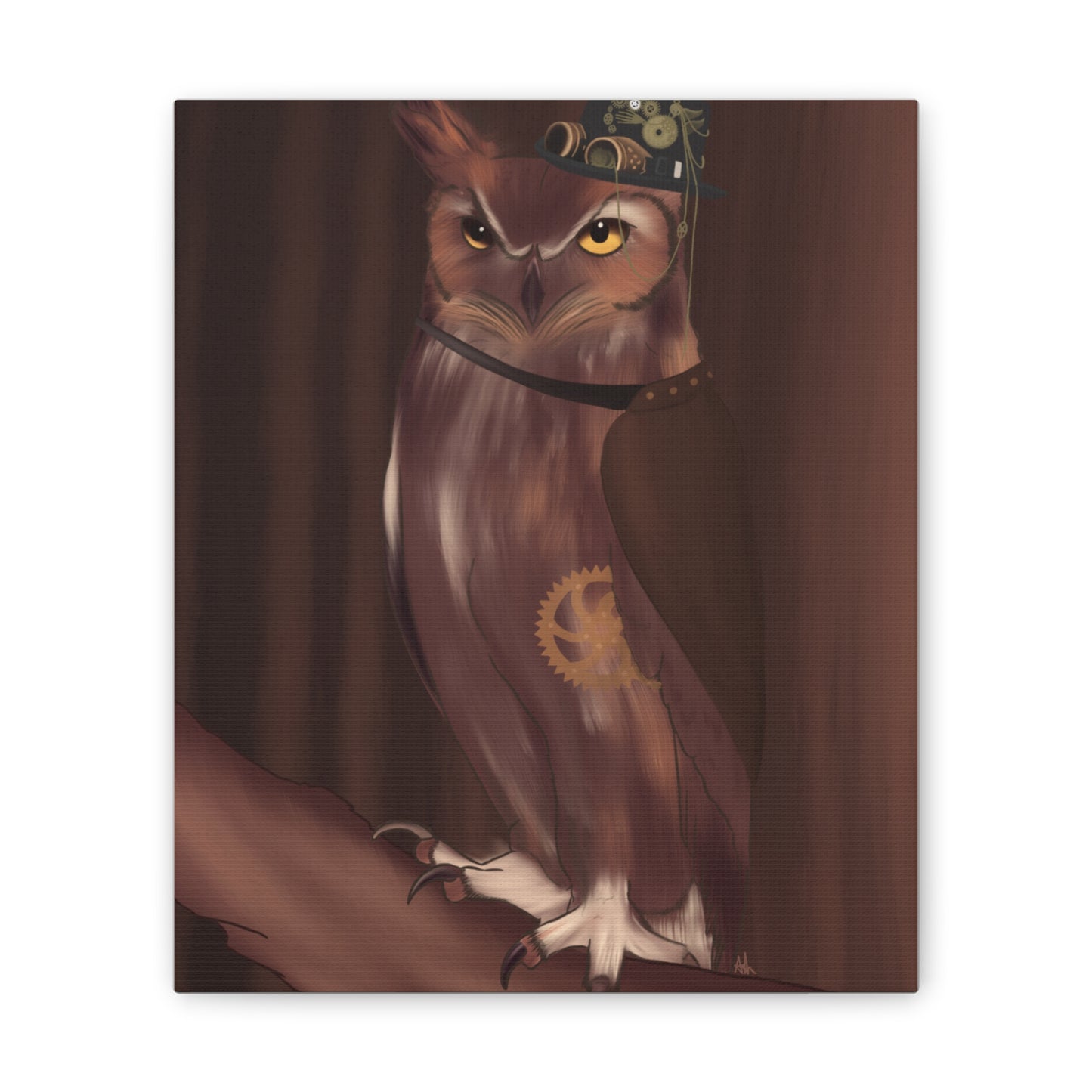 Steam Punk Owl Canvas Stretched