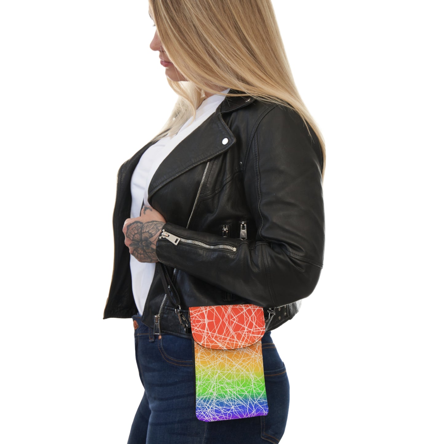 Rainbow Lines Small Cell Phone Wallet