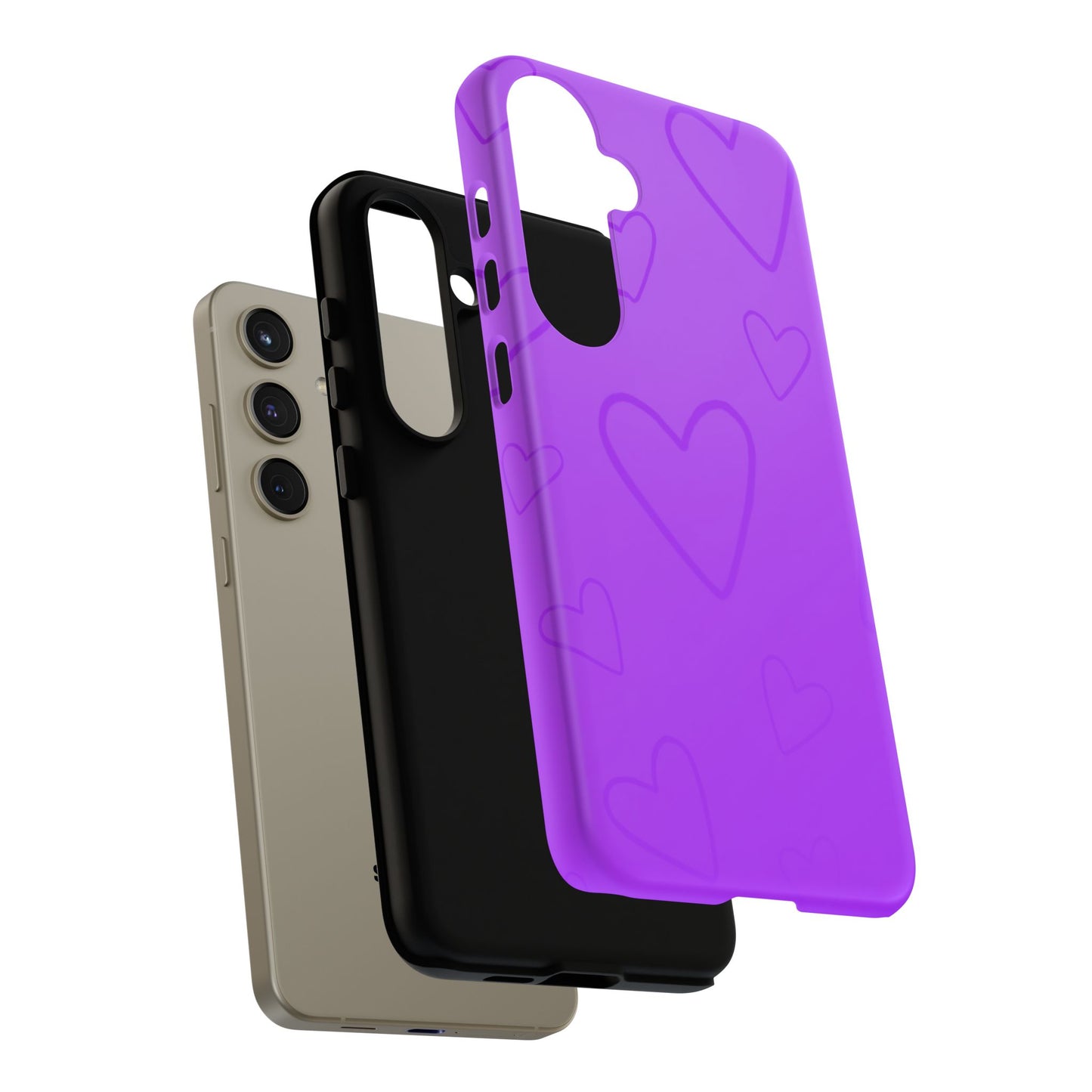 Hearts Purple Tough Cases