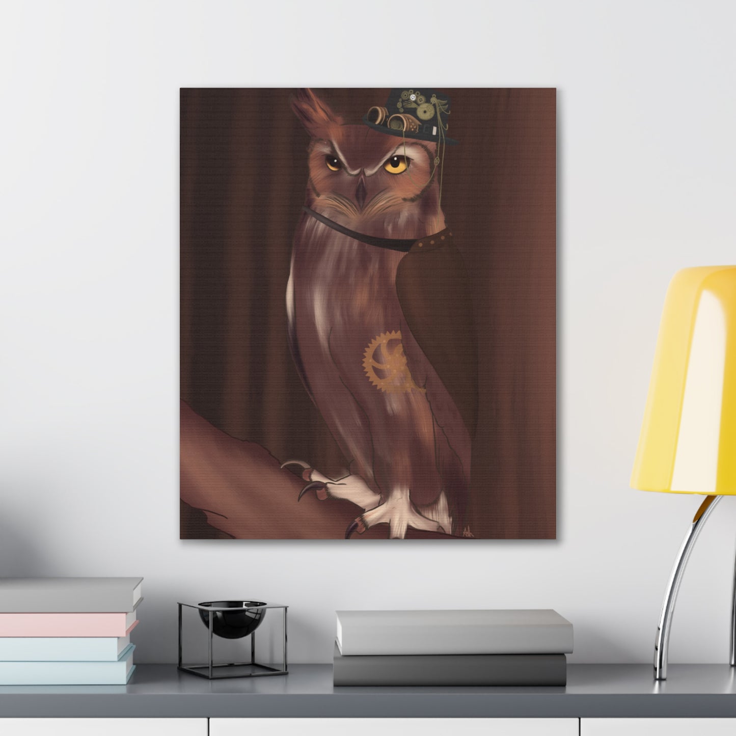 Steam Punk Owl Canvas Stretched