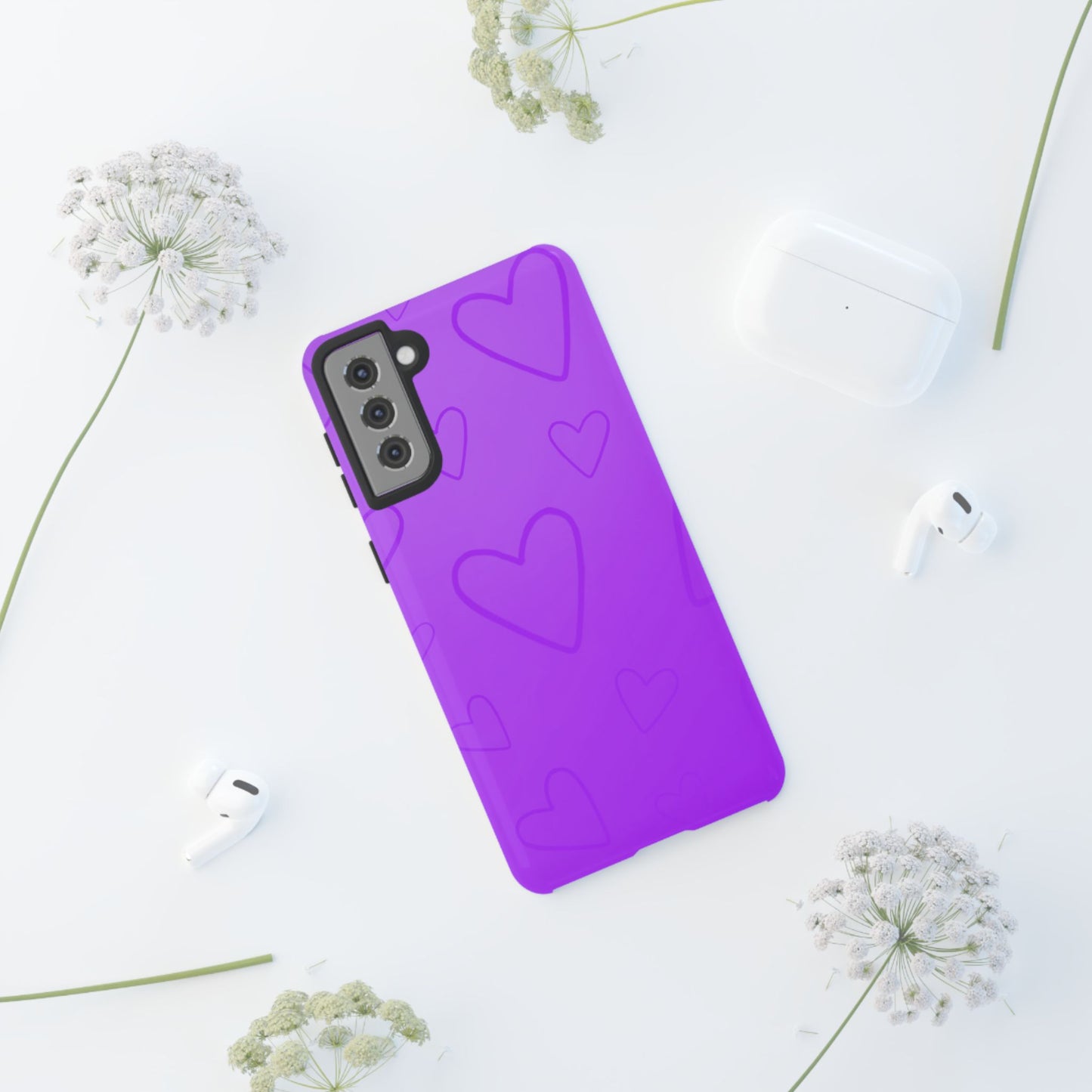 Hearts Purple Tough Cases