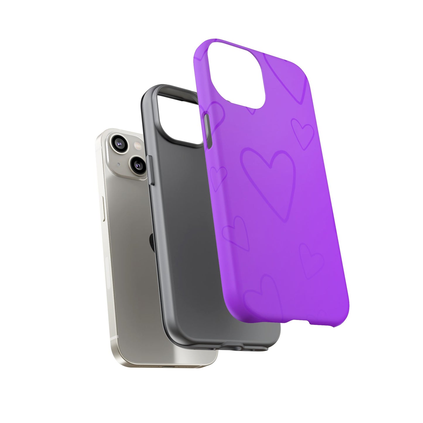 Hearts Purple Tough Cases