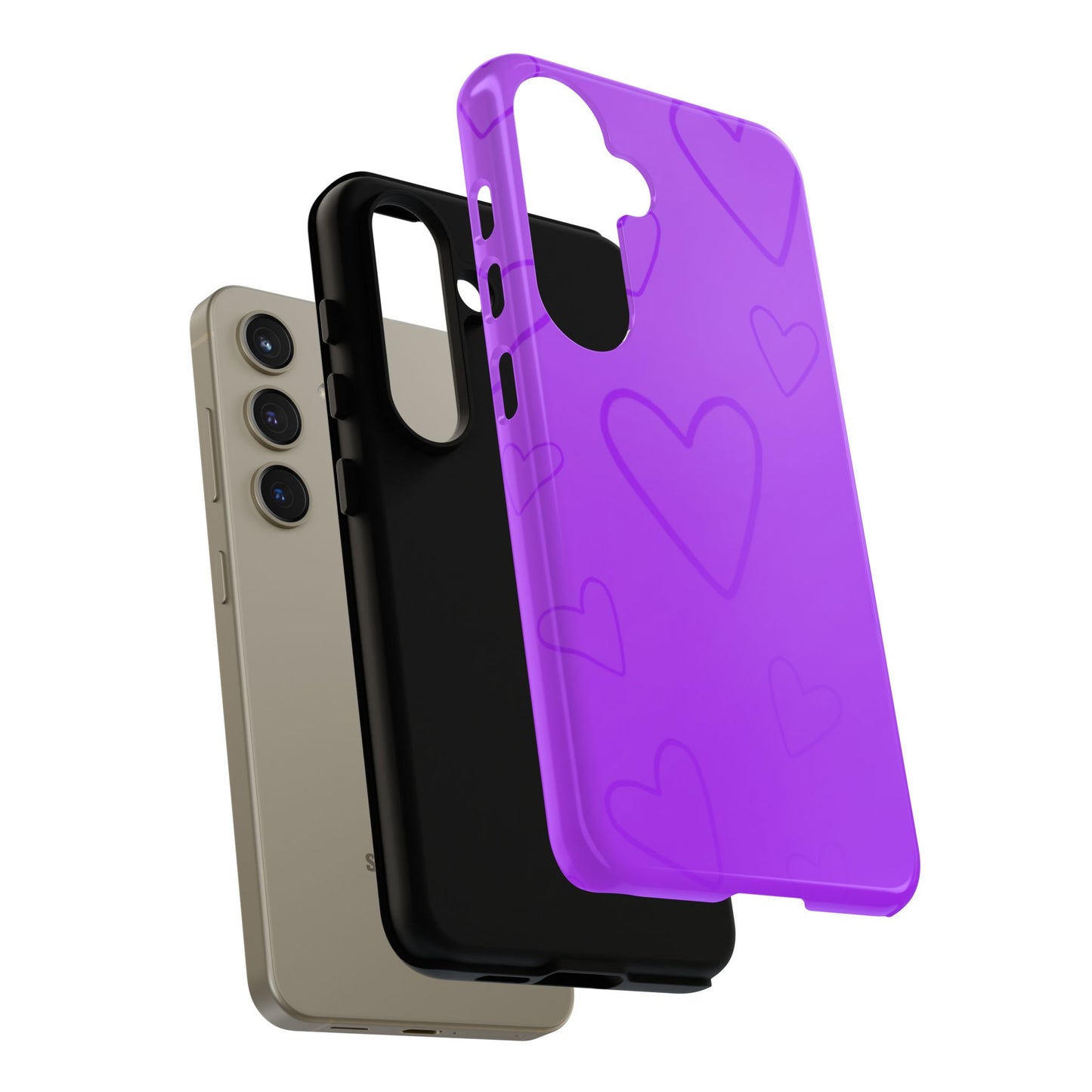 Hearts Purple Tough Cases