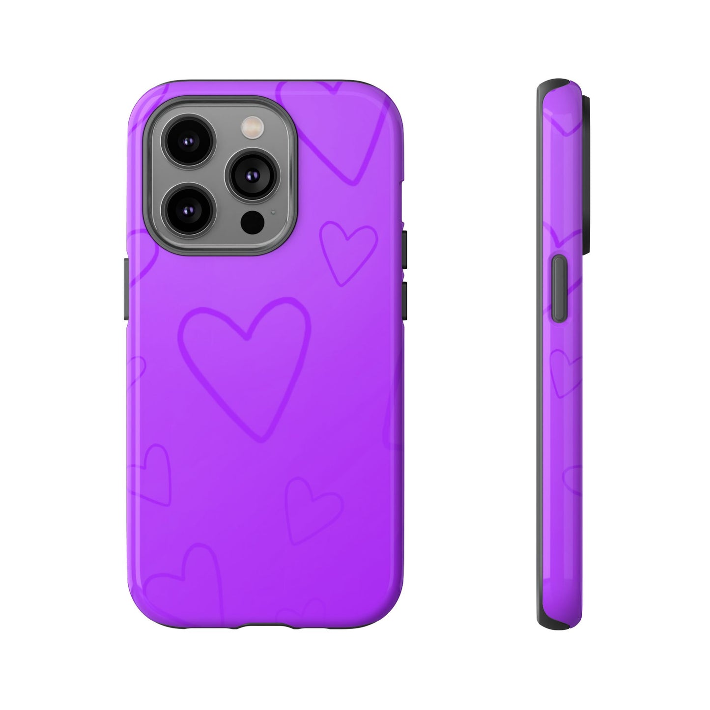 Hearts Purple Tough Cases