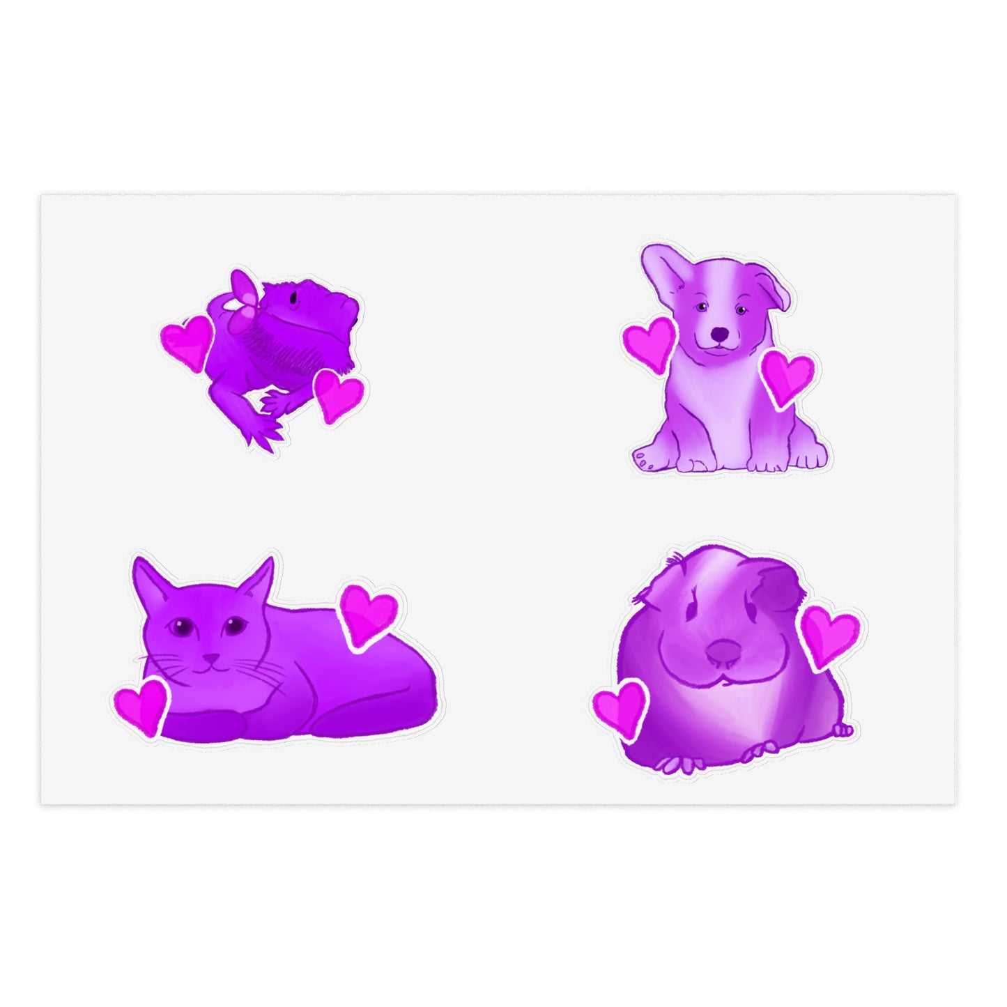 Purple Pet Sticker Sheets