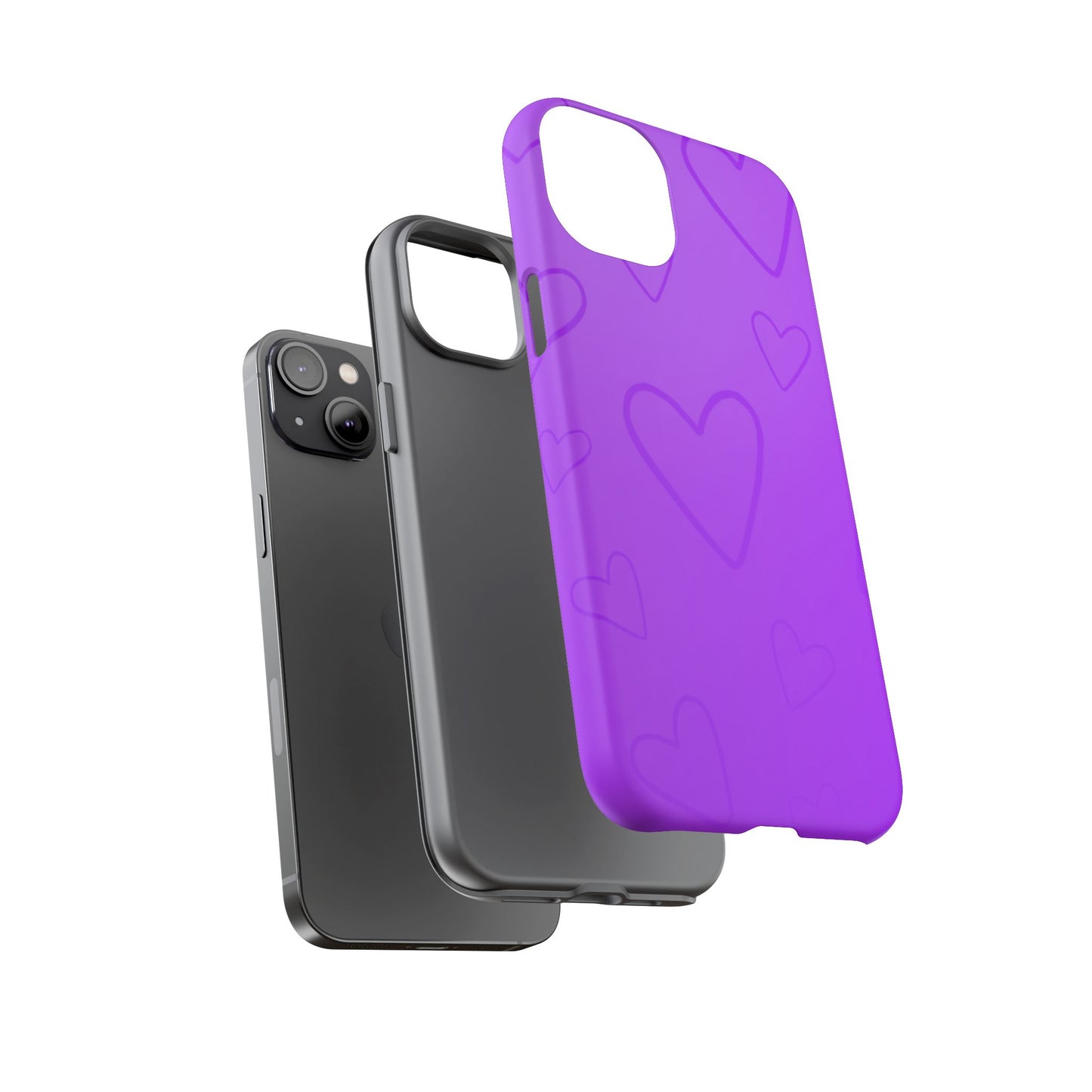 Hearts Purple Tough Cases