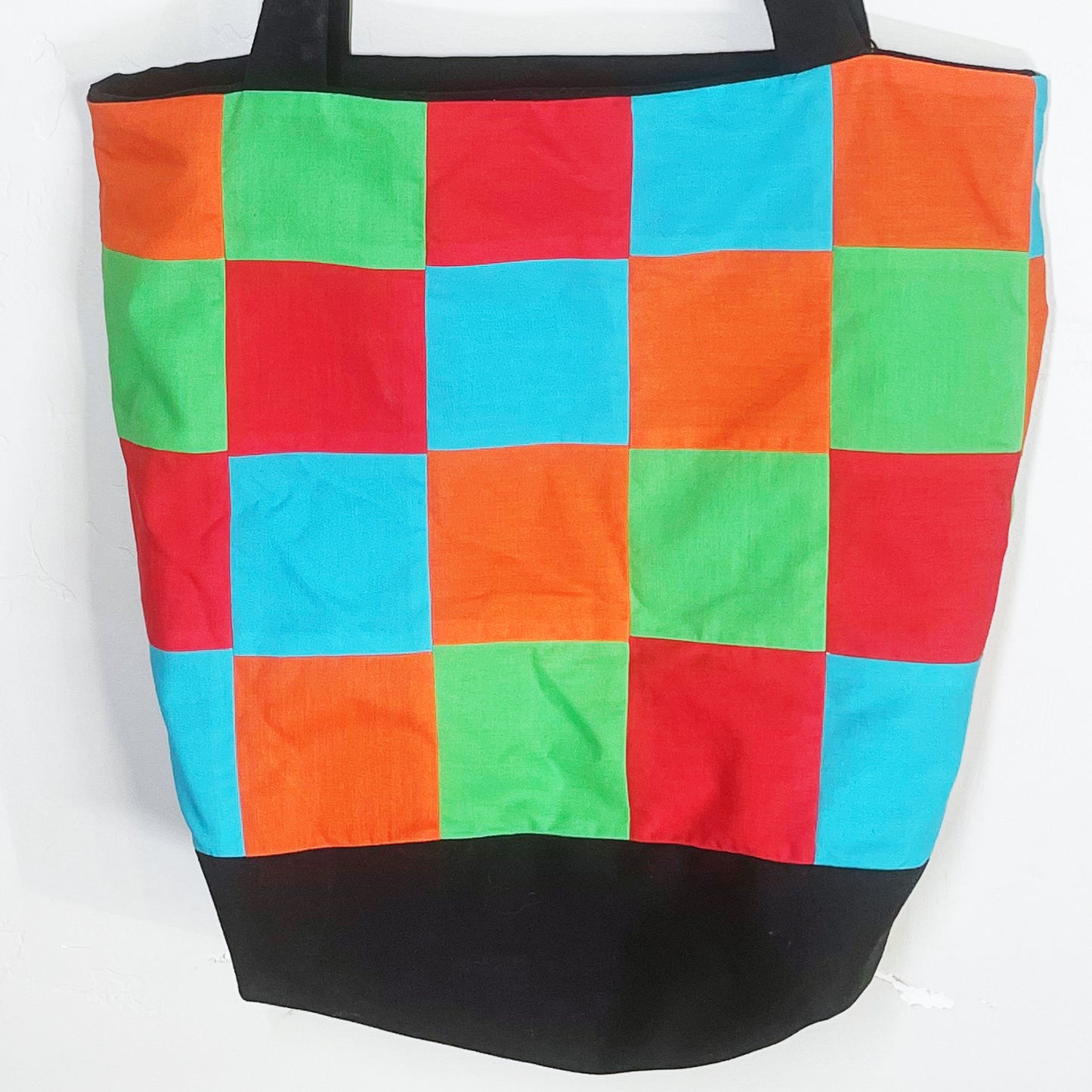 Multicolor Checkered Bag: 100% Cotton