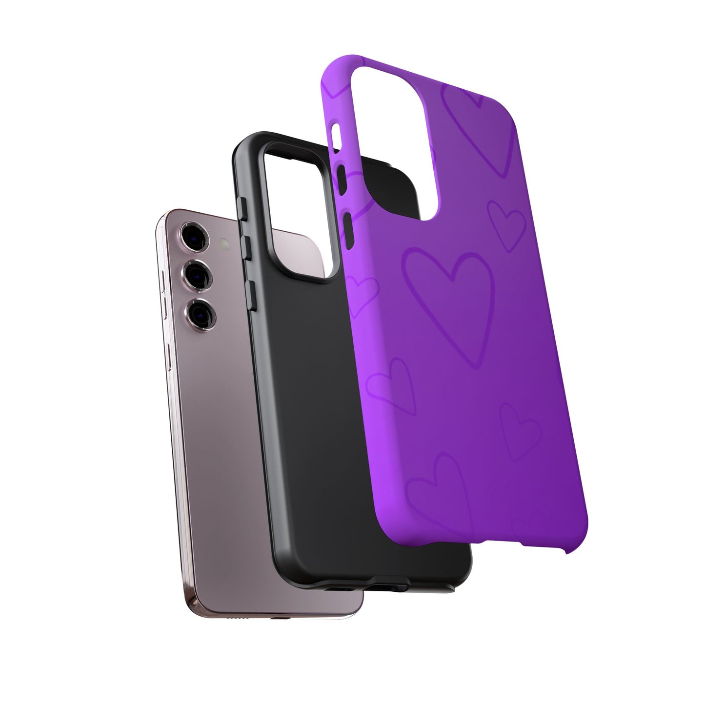 Hearts Purple Tough Cases