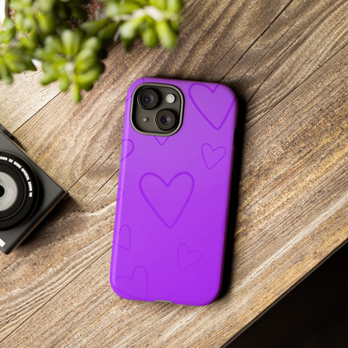 Hearts Purple Tough Cases