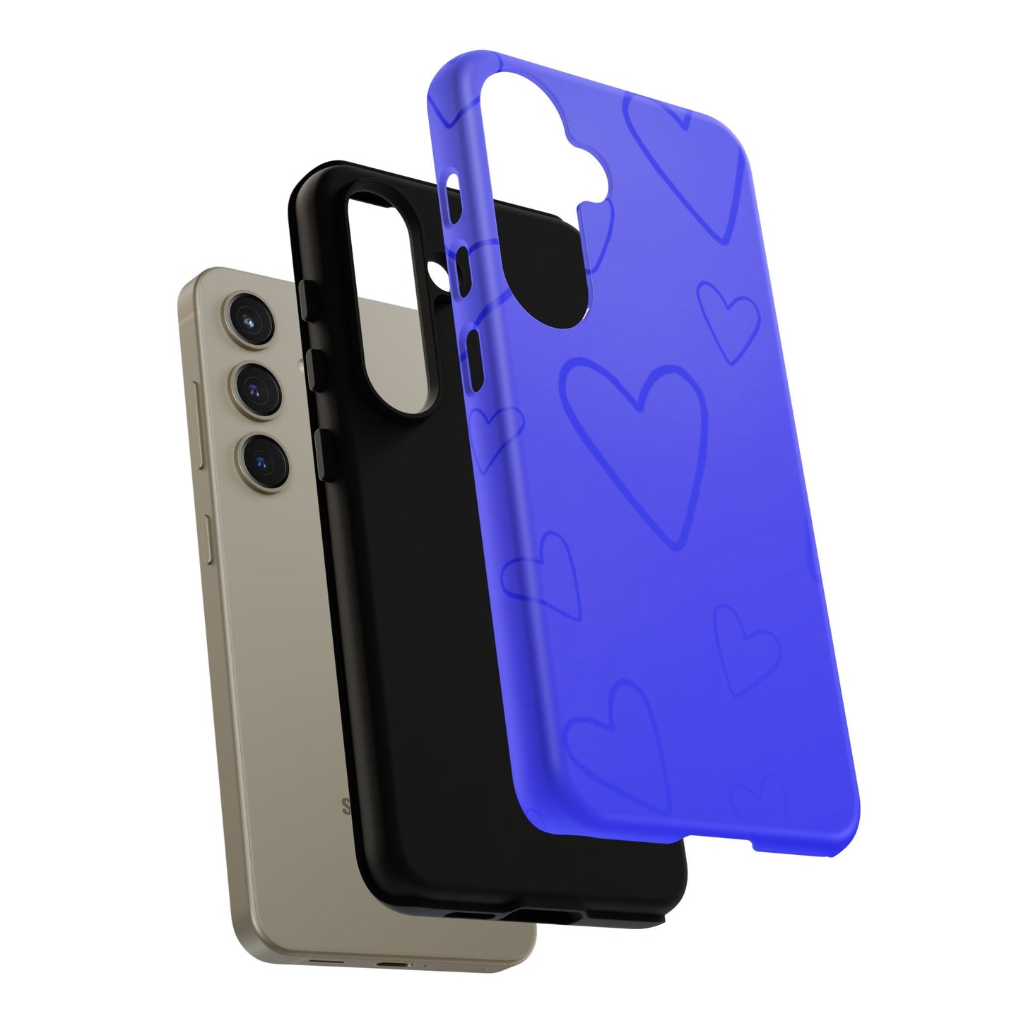 Hearts Blue Tough Cases