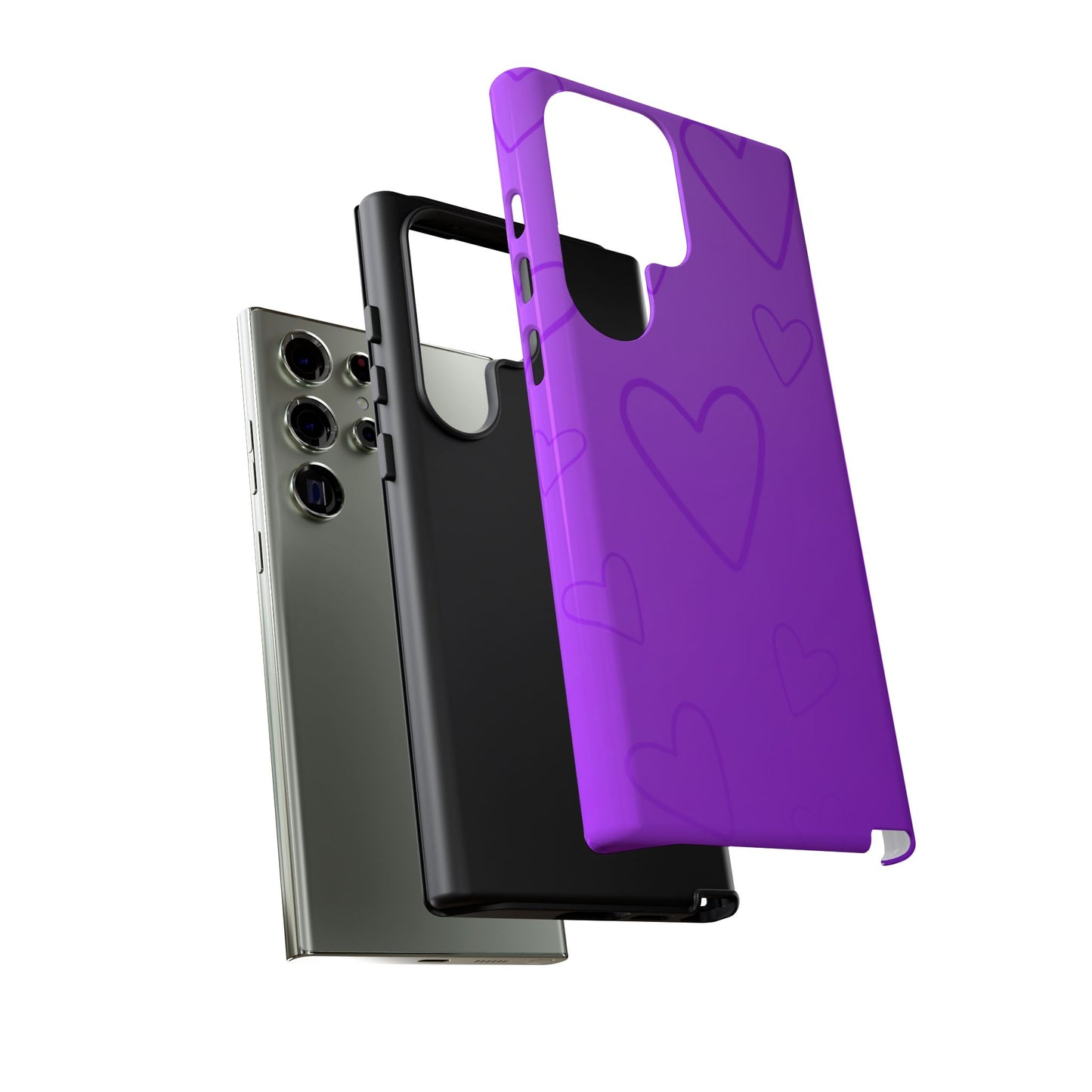 Hearts Purple Tough Cases